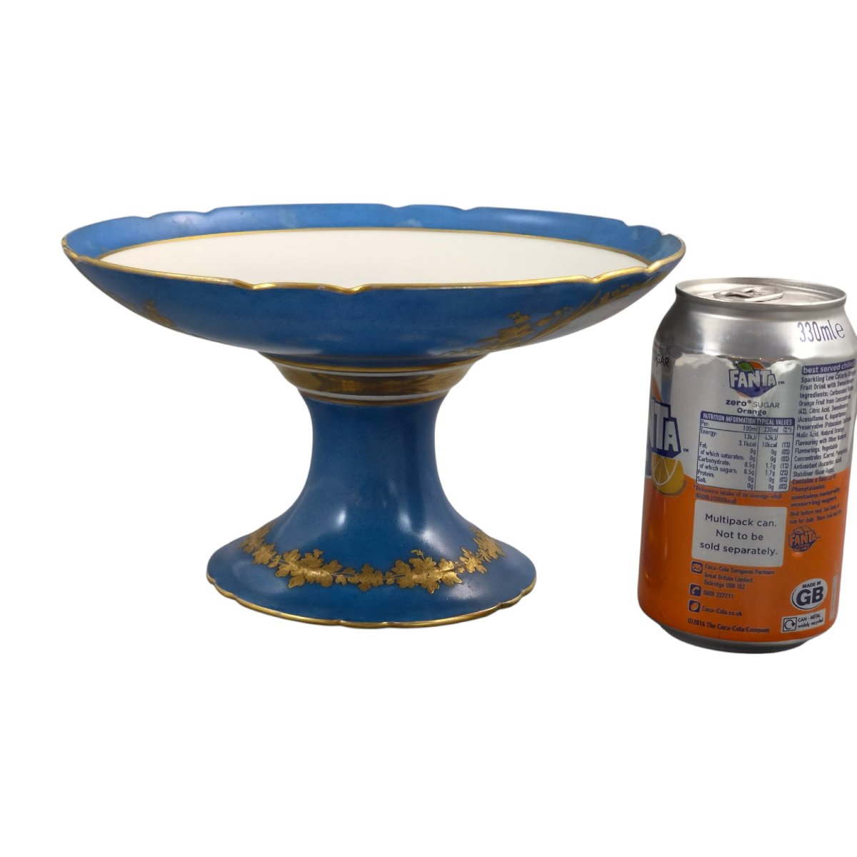 Unique 1835 Sèvres Blue Porcelain Pedestal Tazza With Montlhéry And Mont-blanc Views-photo-8