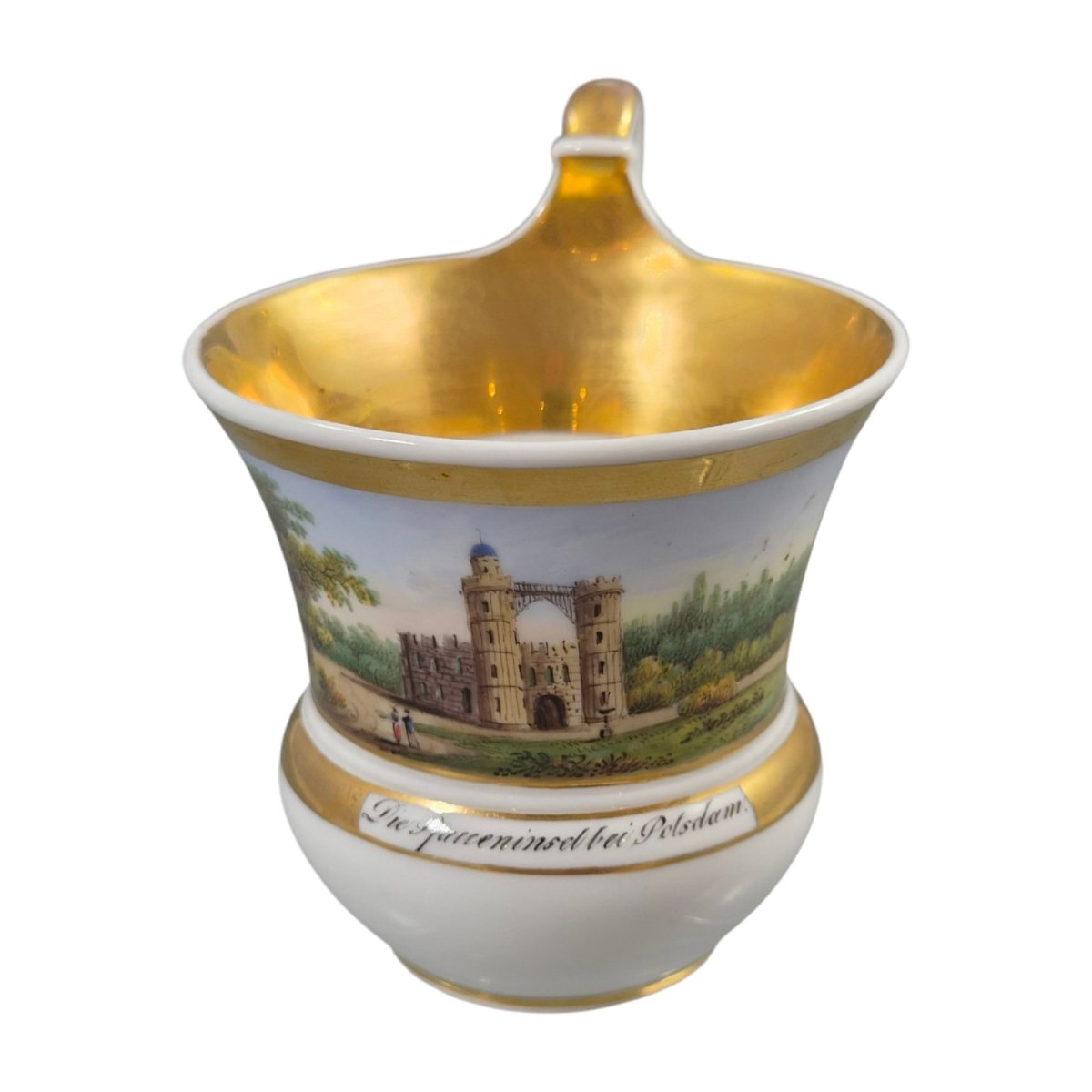 KPM Berlin, Tasse de cabinet en porcelaine à vue de la Pfaueninsel, vers 1840-photo-2
