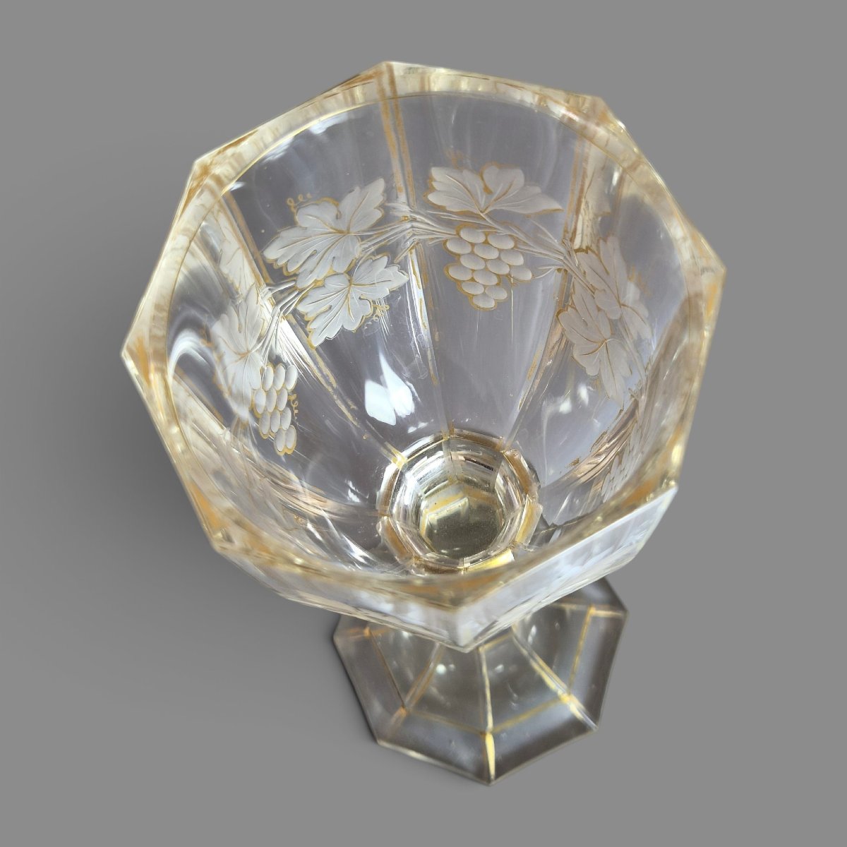 Moser Bohemian Engraved Crystal Römer Goblet With Gilding, C.1860-1875-photo-4