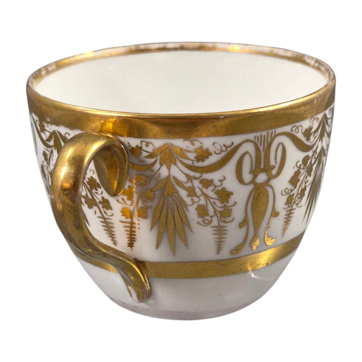 Kpm Berlin Biedermeier Cabinet Cup And Saucer With Painted Landscapes, C.1830-photo-1