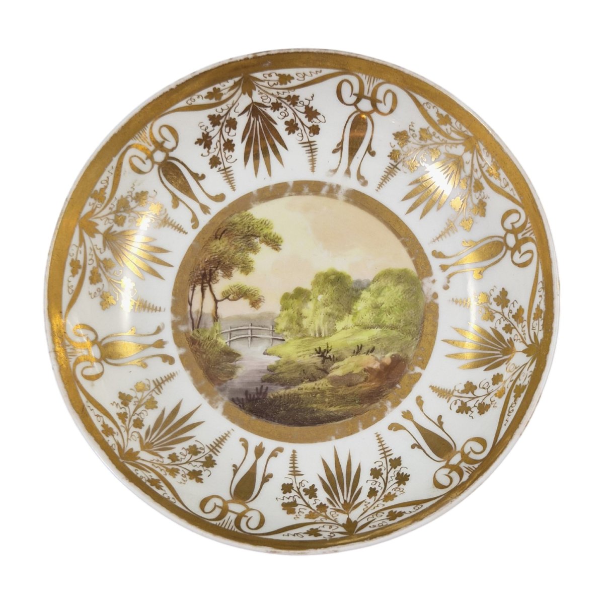 Kpm Berlin Biedermeier Cabinet Cup And Saucer With Painted Landscapes, C.1830-photo-5