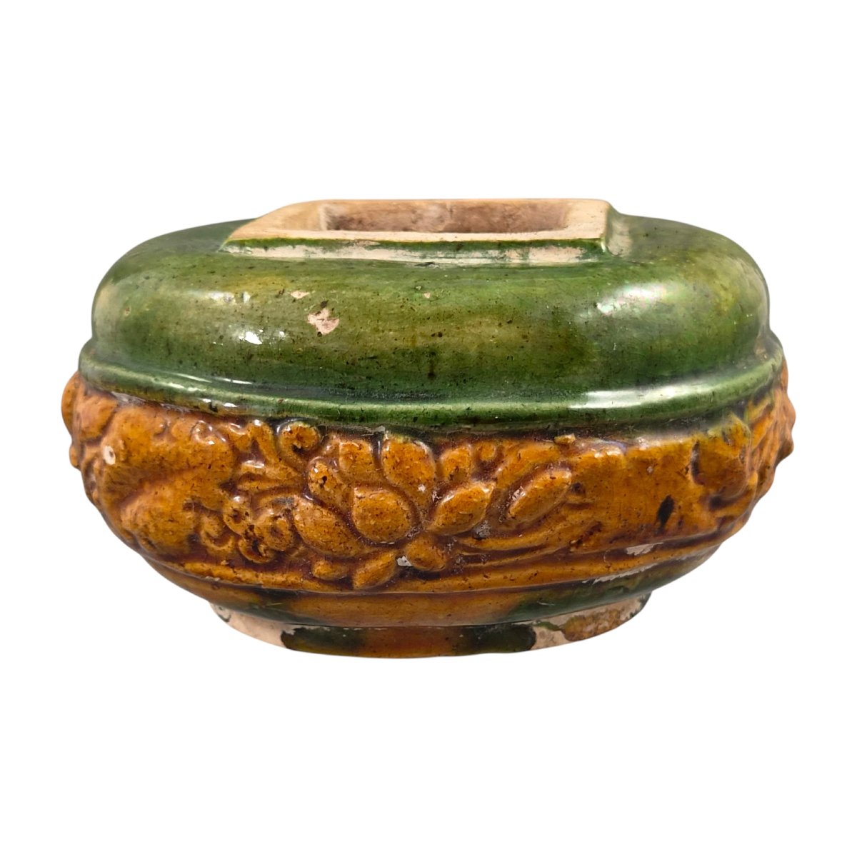 Antique Chinese Sancai Glazed Pottery Waterpot Liao Dynasty-photo-2