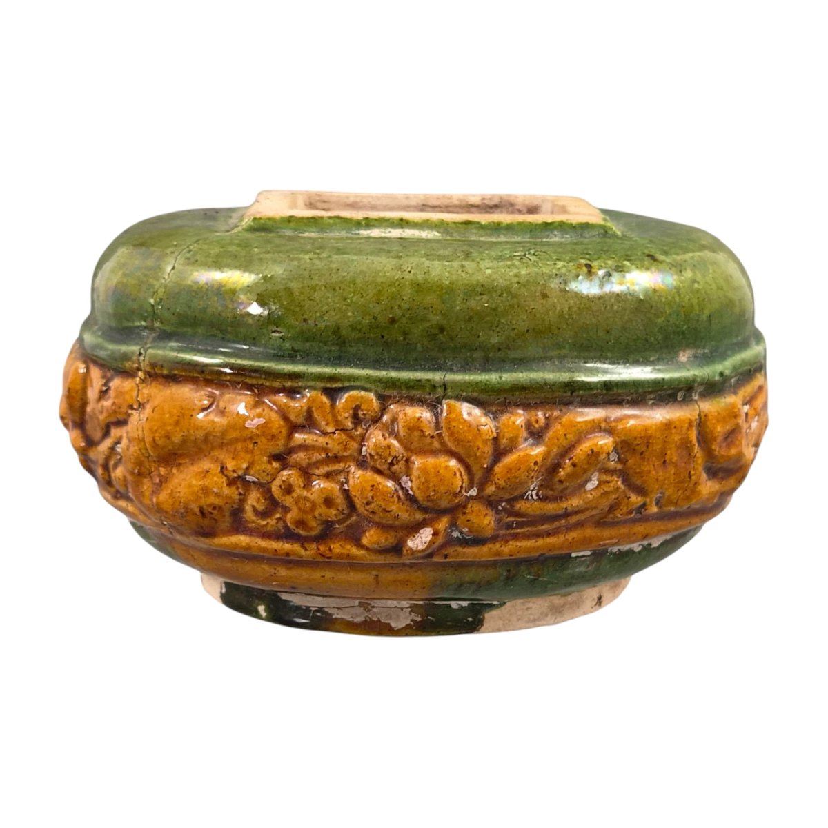 Antique Chinese Sancai Glazed Pottery Waterpot Liao Dynasty-photo-3
