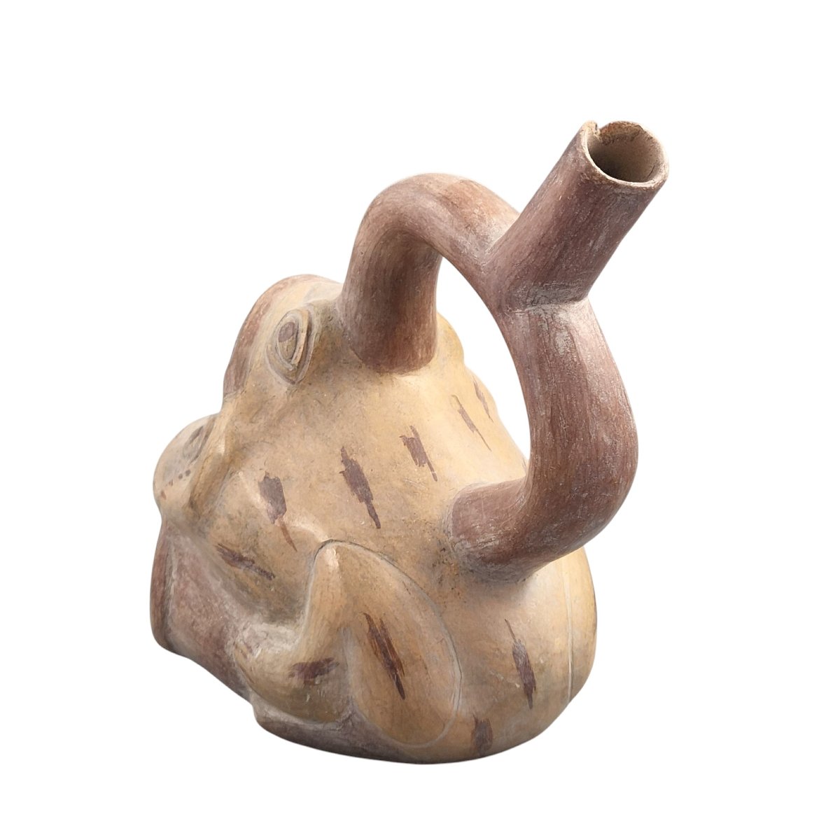 Vase en Terre Cuite Précolombienne Moche Grenouilles (1er millénaire)-photo-2