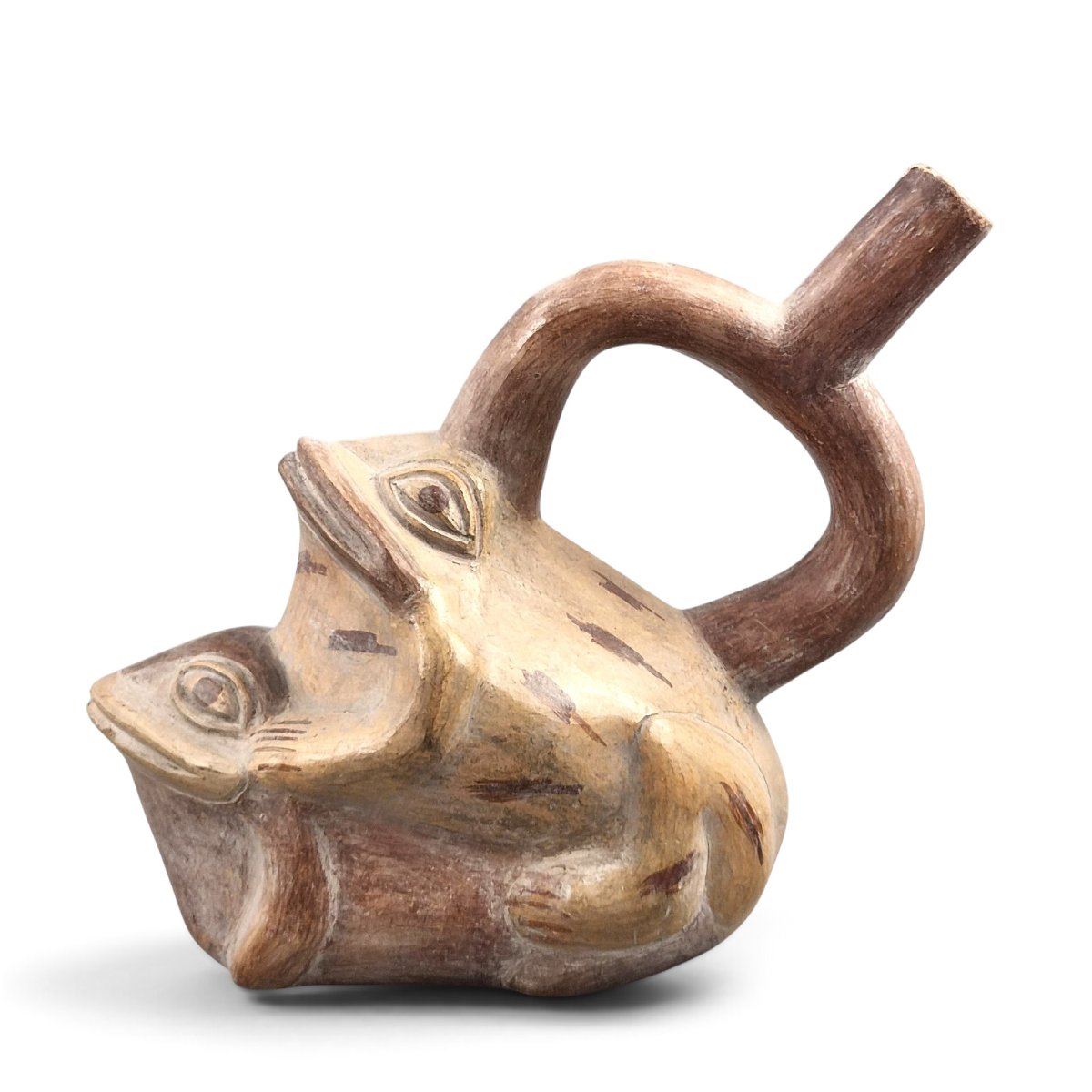 Vase en Terre Cuite Précolombienne Moche Grenouilles (1er millénaire)-photo-4