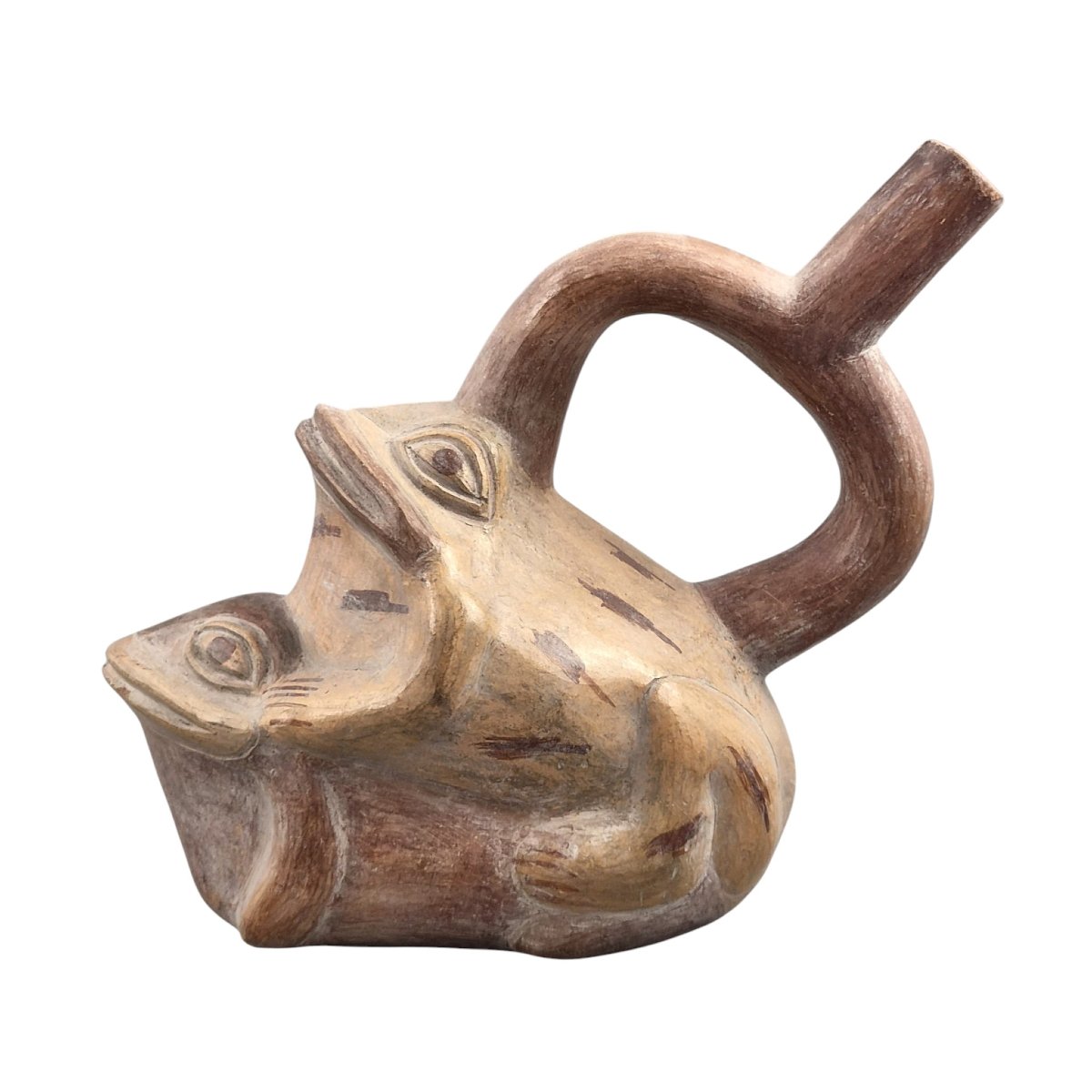 Vase en Terre Cuite Précolombienne Moche Grenouilles (1er millénaire)