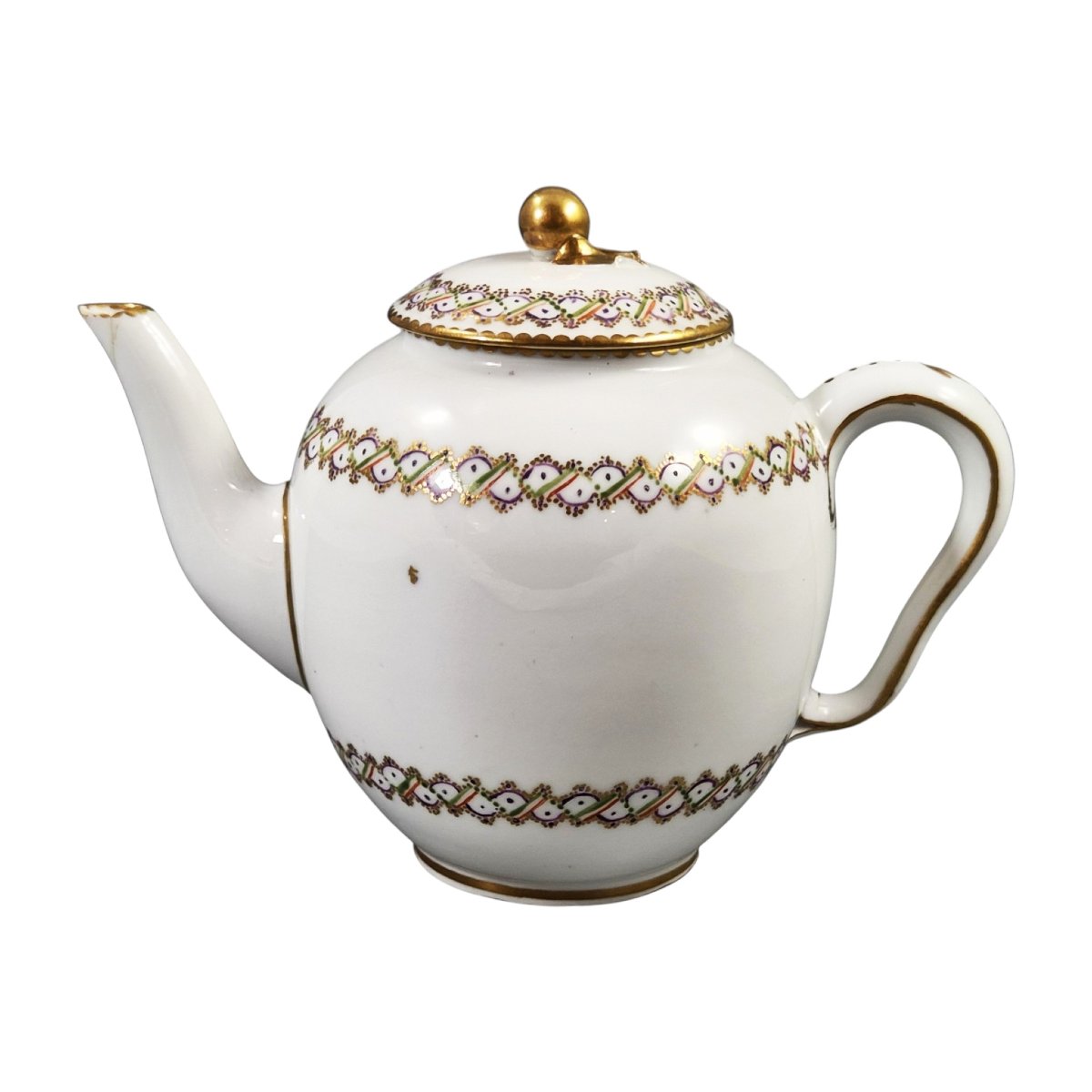 Royal Sèvres Porcelain Teapot, Louis XVI Period, Théière Calabre, Circa 1788-photo-2