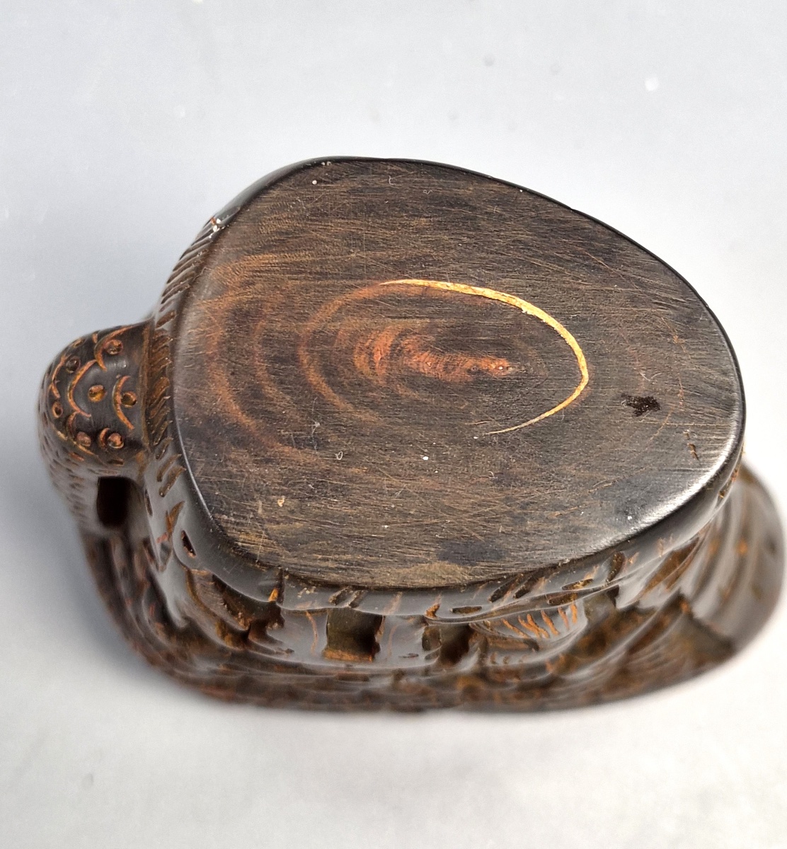 Chinese Libation Cup Carved From Buffalo Horn, Depicting Immortals And Pine Trees, Circa 1880-photo-4