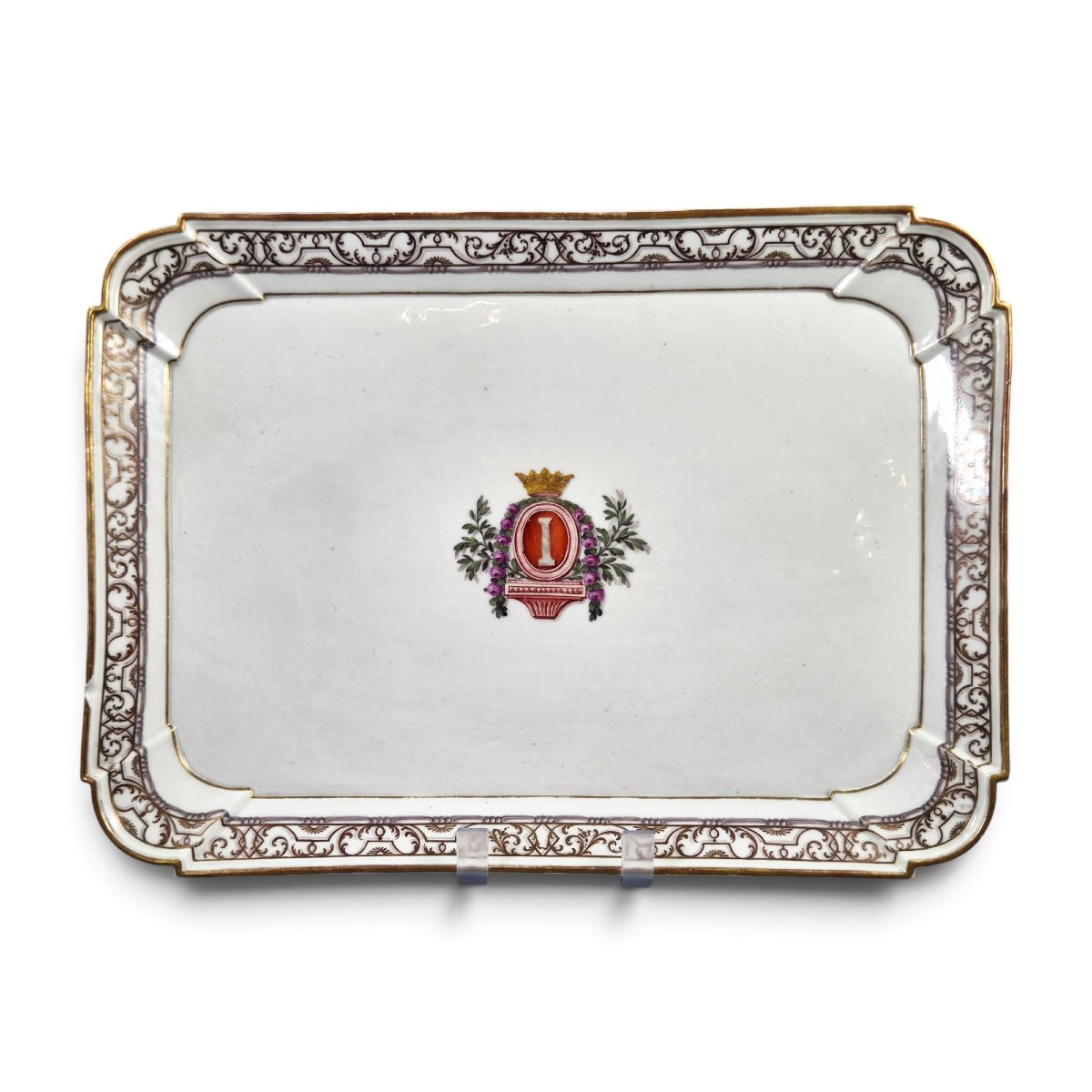 Ludwigsburg, plateau royal à monogramme couronné, vers 1765–1785