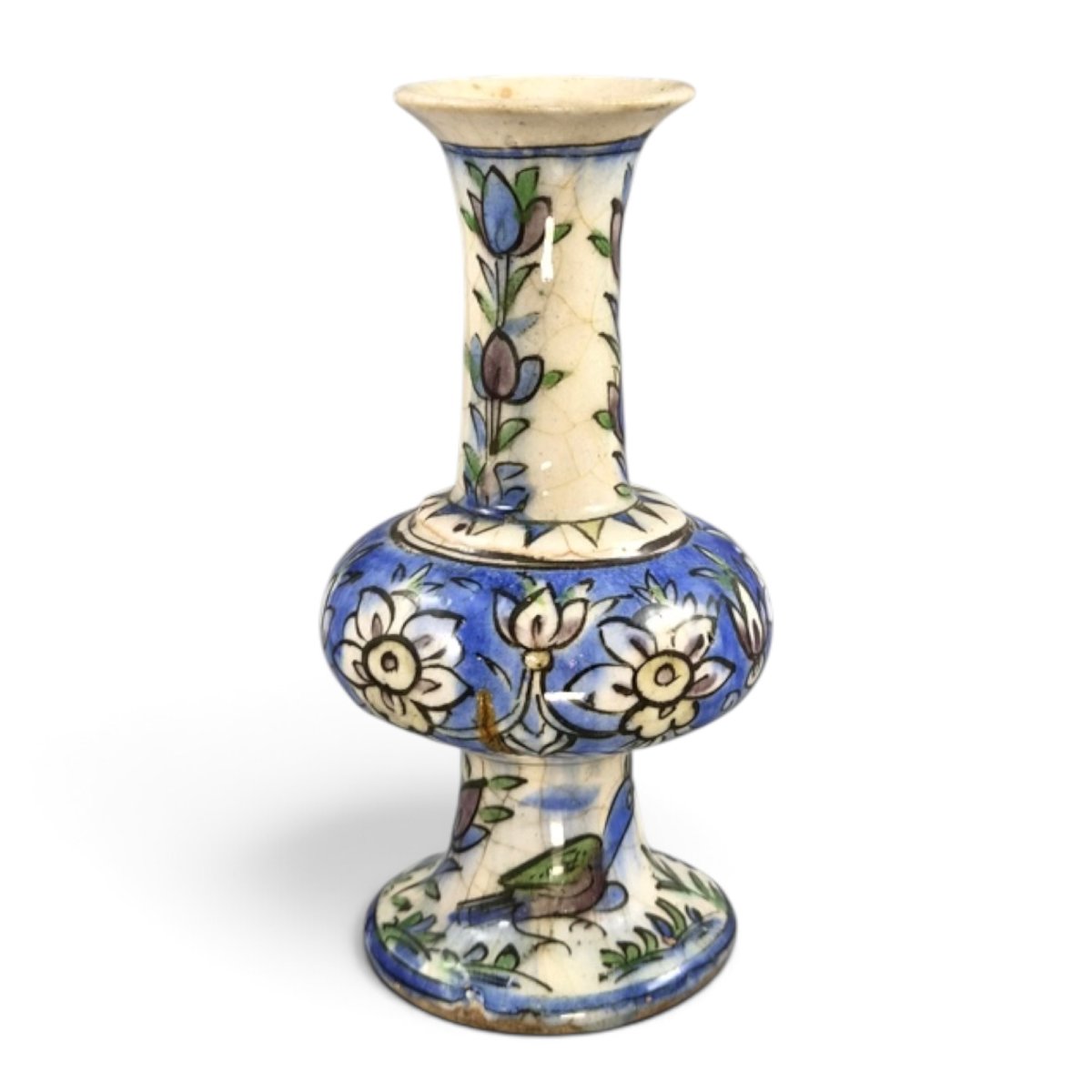 Vase iranien polychrome d'époque Qajar, fin XIXe–début XXe siècle-photo-2