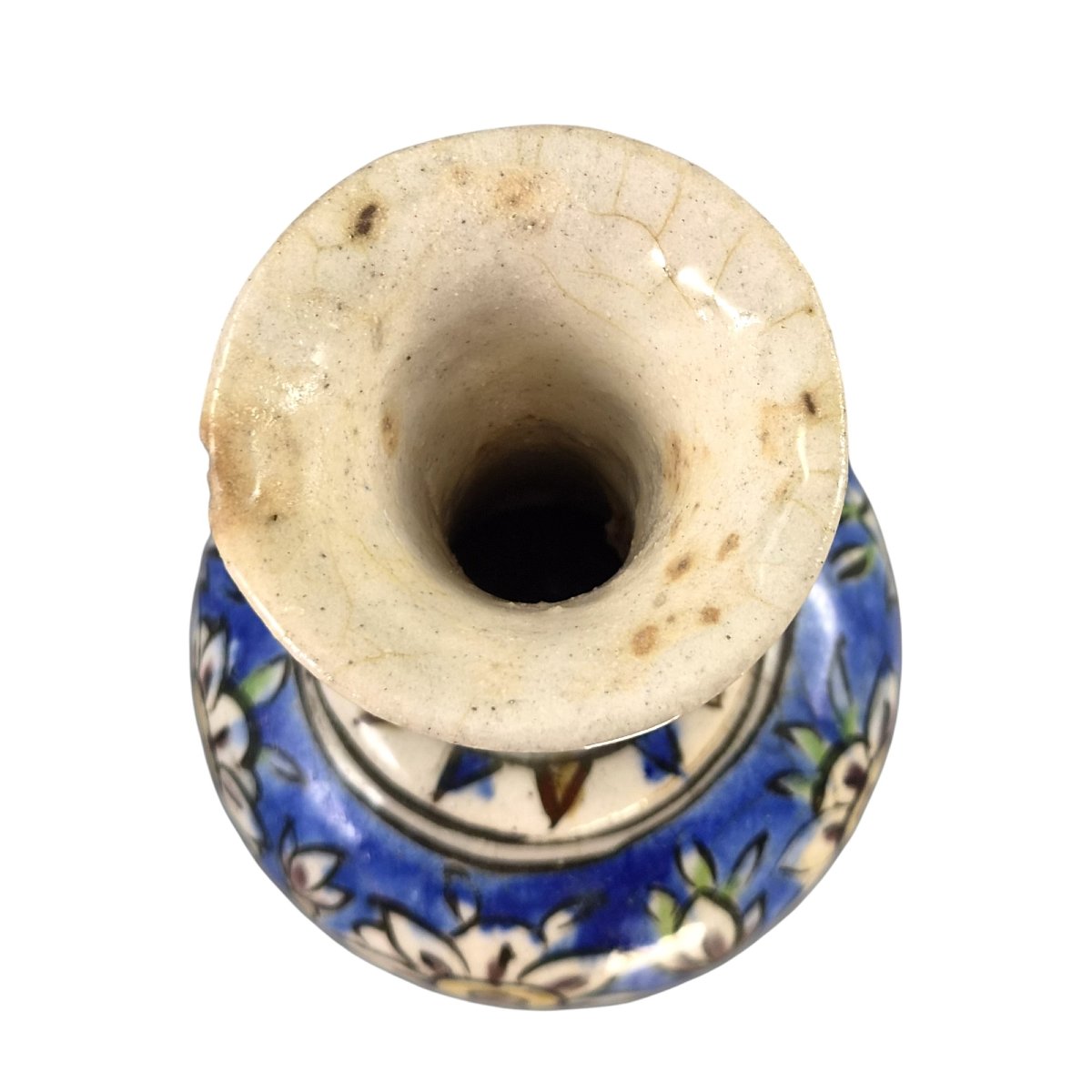 Vase iranien polychrome d'époque Qajar, fin XIXe–début XXe siècle-photo-2