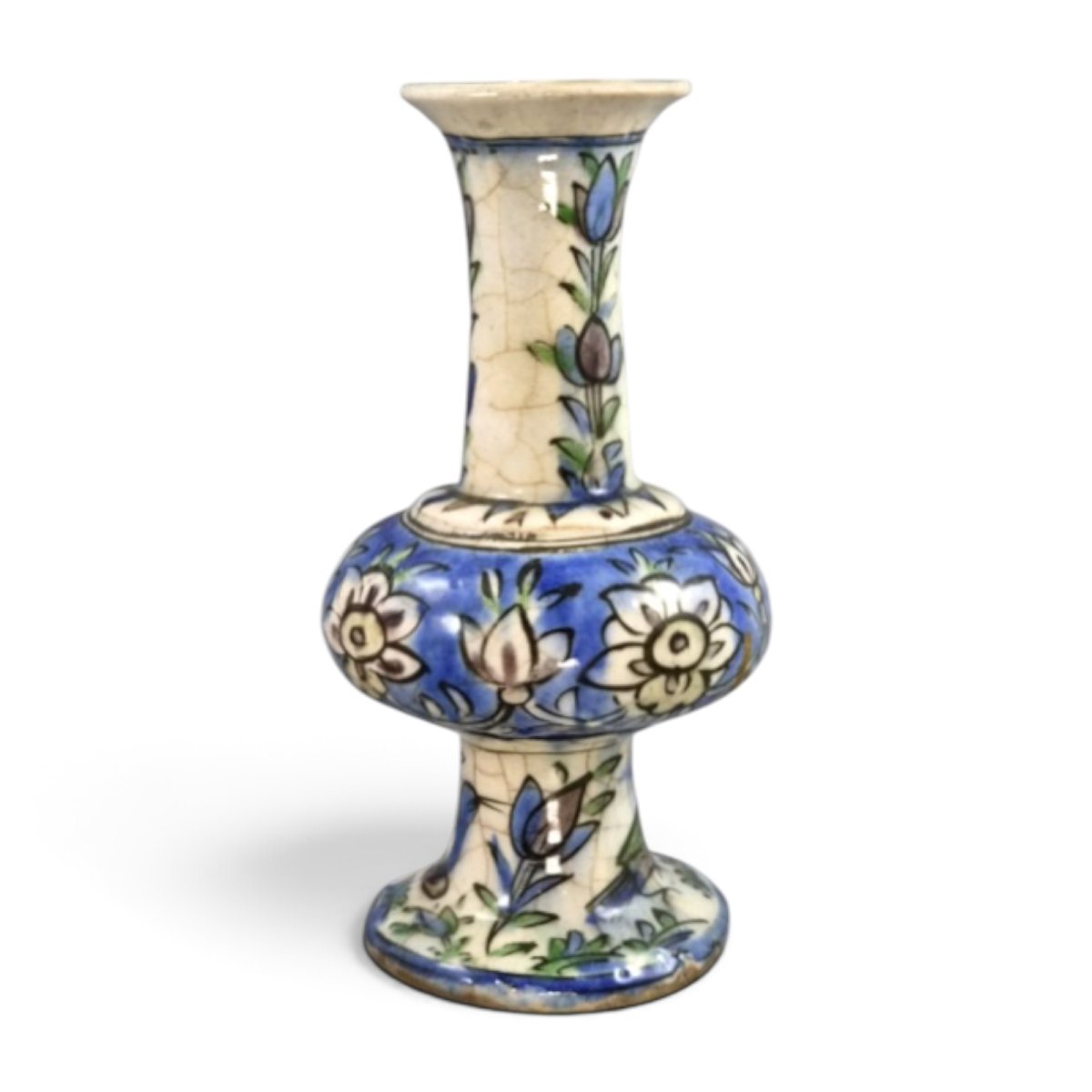 Vase iranien polychrome d'époque Qajar, fin XIXe–début XXe siècle