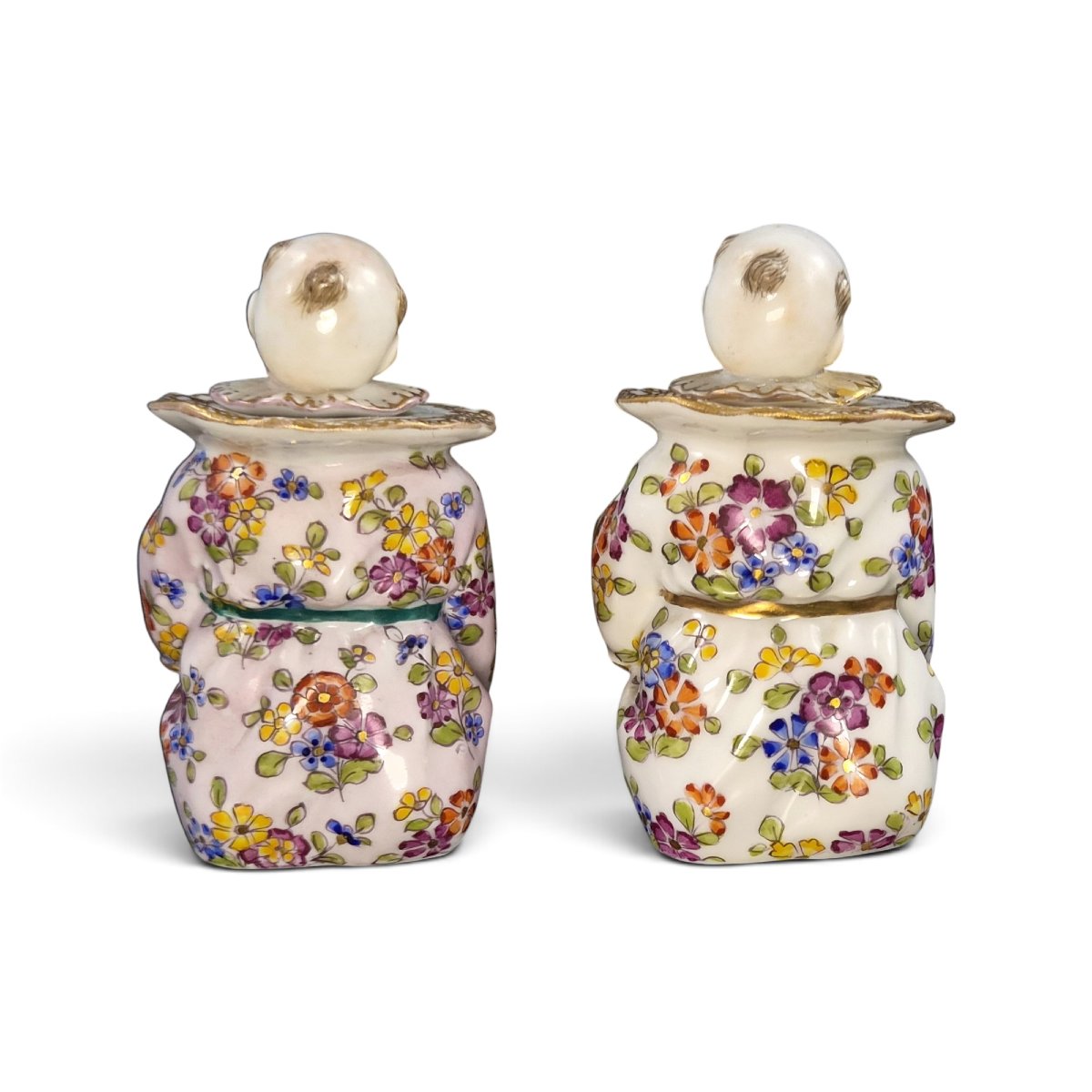 Pair Of Figurative Inkwells By Edmé Samson Depicting Chinese Boy Singers, Circa 1850–1860-photo-3