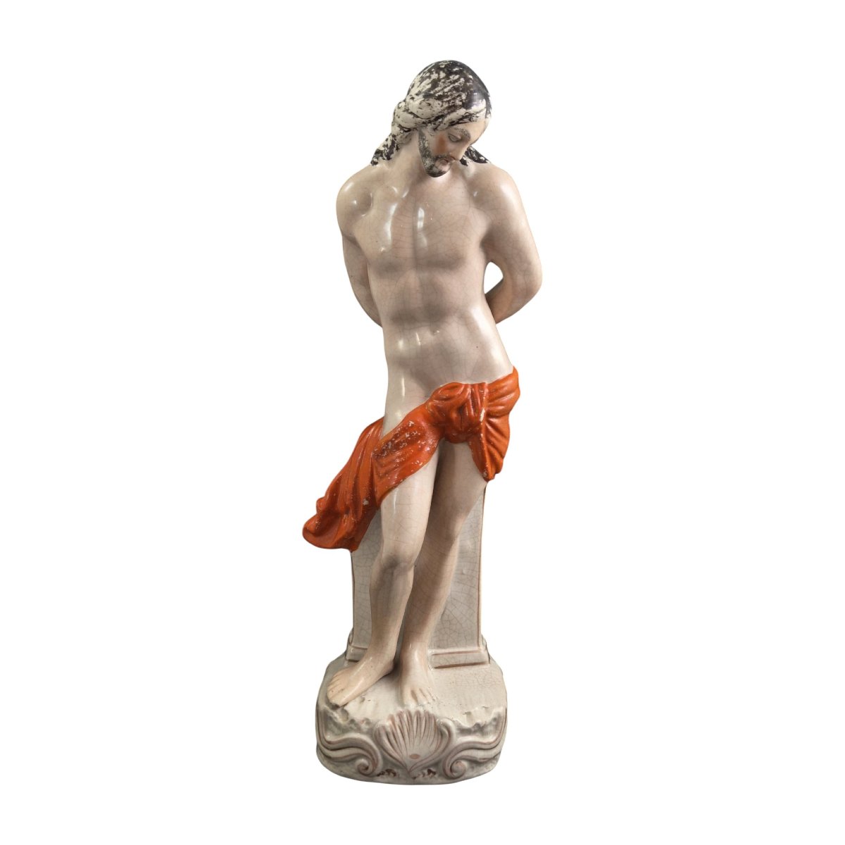 Large Staffordshire Figure Of Christ At The Column, Circa 1860-photo-3