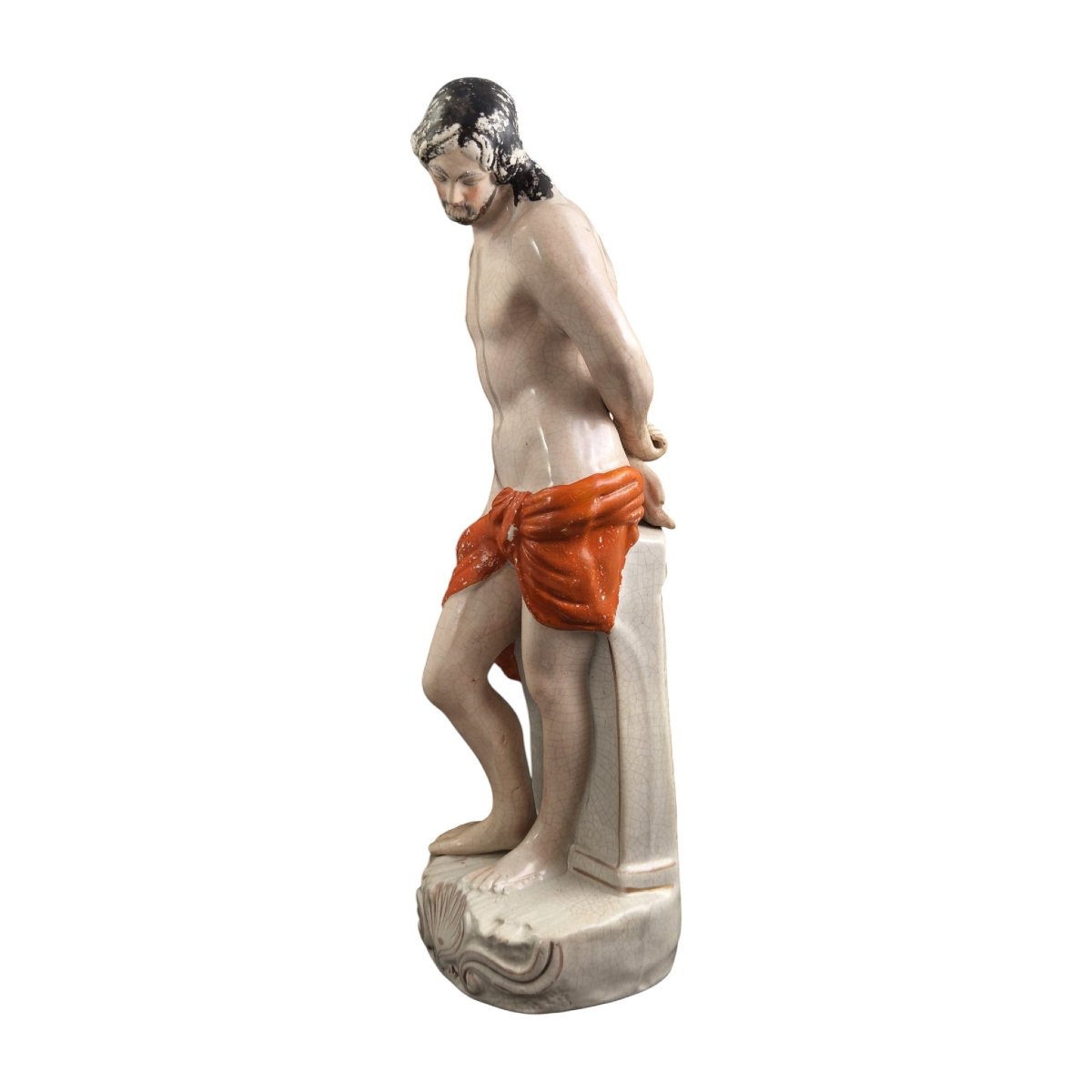 Large Staffordshire Figure Of Christ At The Column, Circa 1860-photo-4
