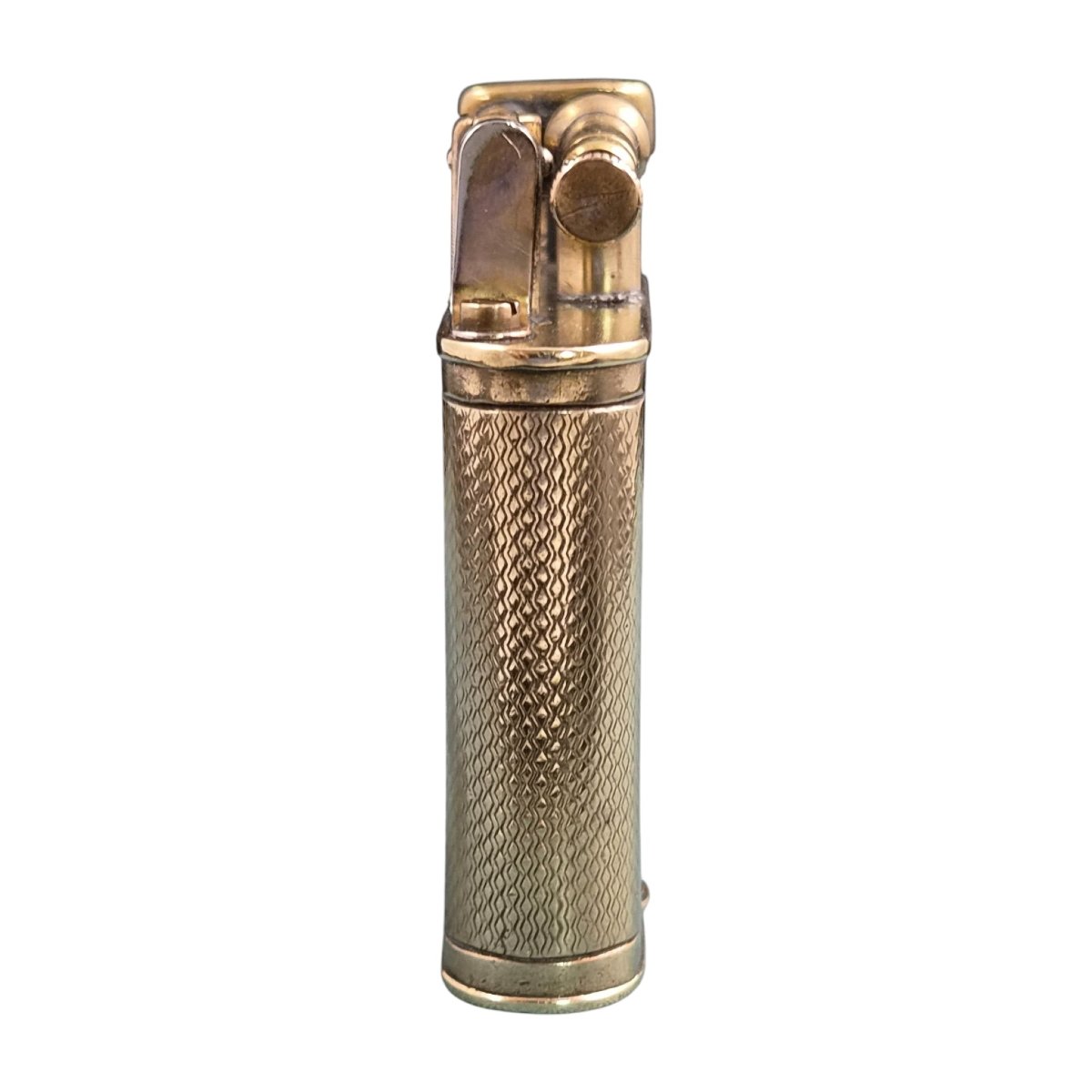 Briquet Dunhill Unique B à bras droit en laiton doré, vers 1926-1928-photo-2
