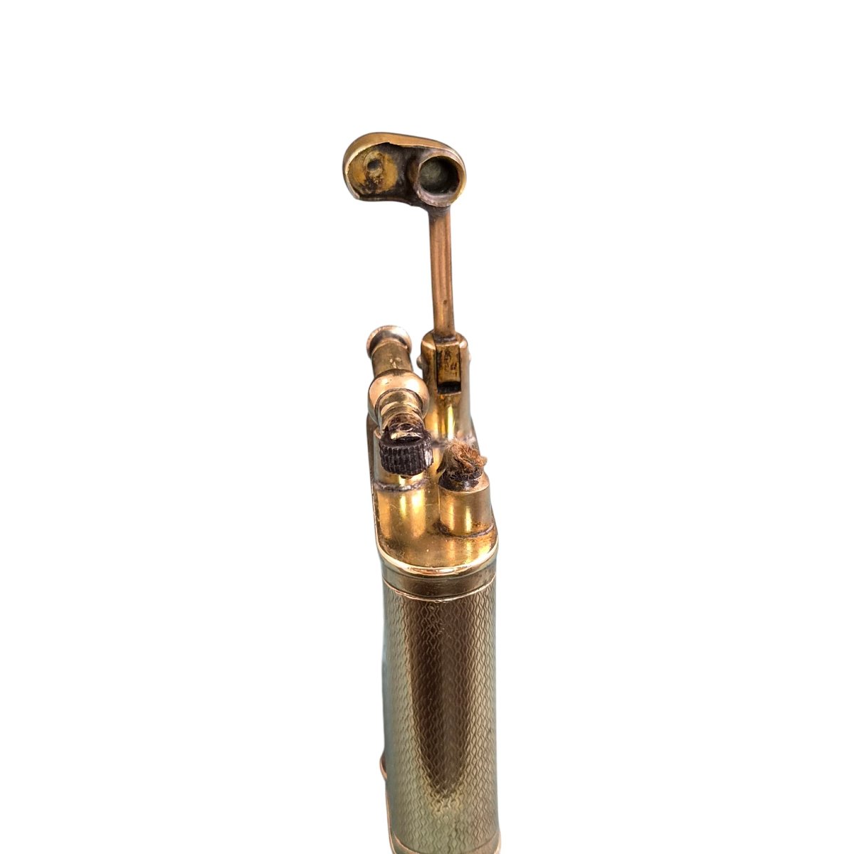 Briquet Dunhill Unique B à bras droit en laiton doré, vers 1926-1928-photo-4