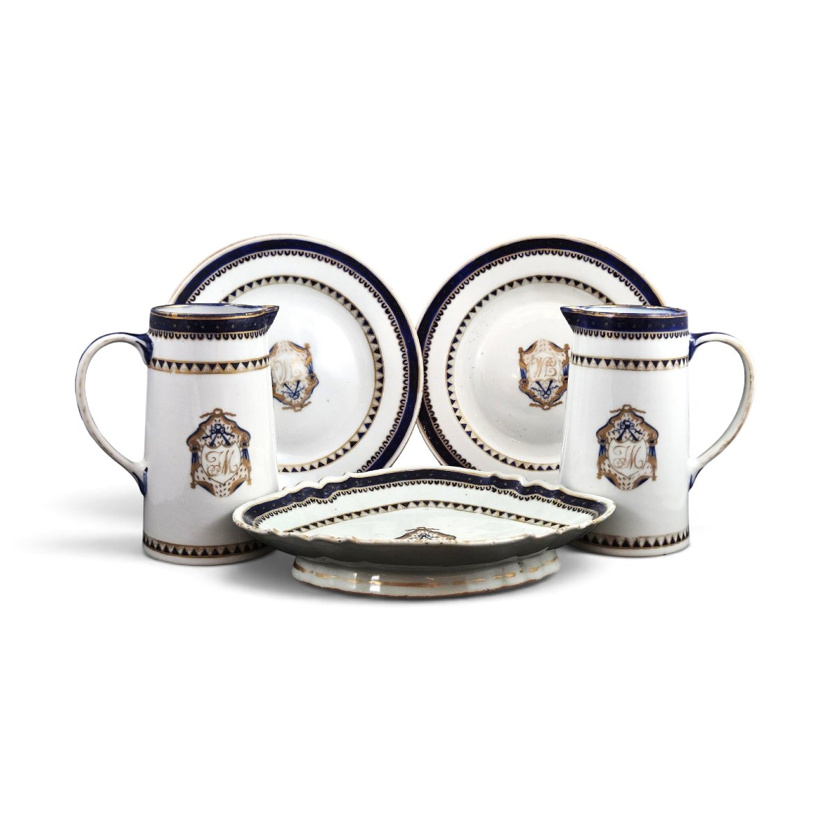 Partial Set Of Export China Porcelain, Monogrammed "jm," Circa 1785–1795