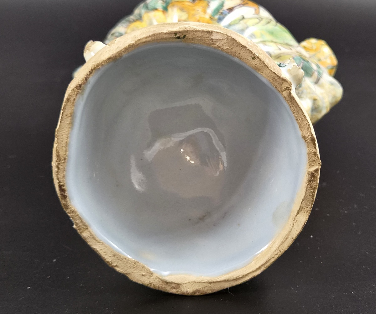 Antique Italian Majolica Scallop Shell Pilgrim Flask, Fiasca Da Pellegrino, 18th C-photo-5