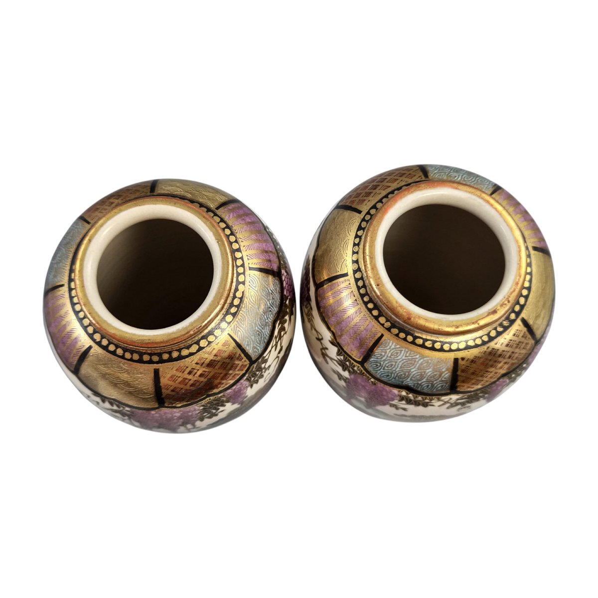 Pair Of Japanese Satsuma Vases Signed "shozan," Circa 1900–1910-photo-2