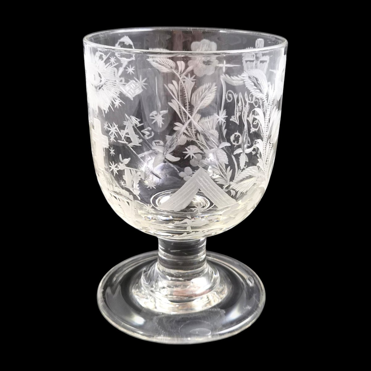 Rummer anglais gravé Grand Alfred Order of Old Friends, vers 1820–1830-photo-2