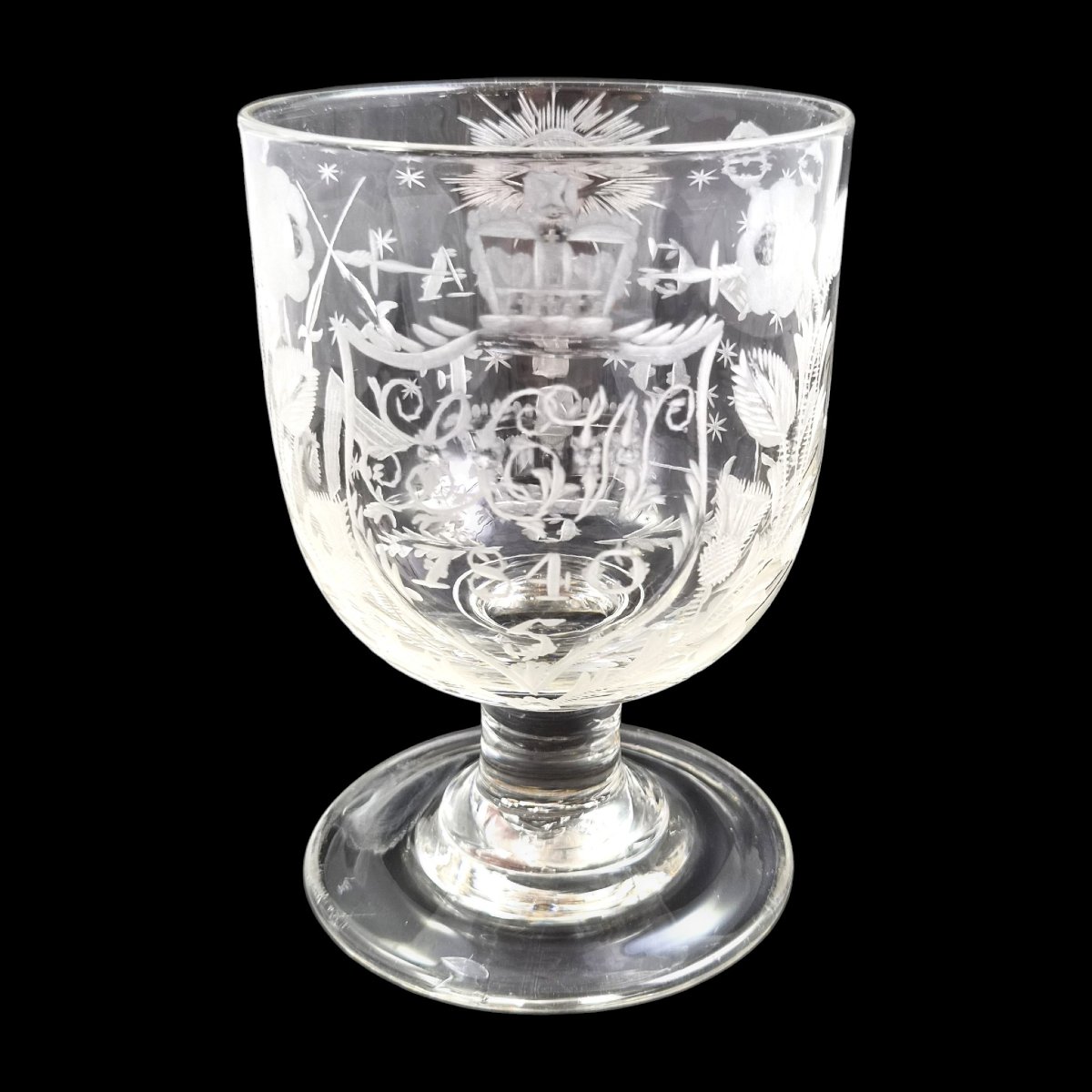 Rummer anglais gravé Grand Alfred Order of Old Friends, vers 1820–1830-photo-4
