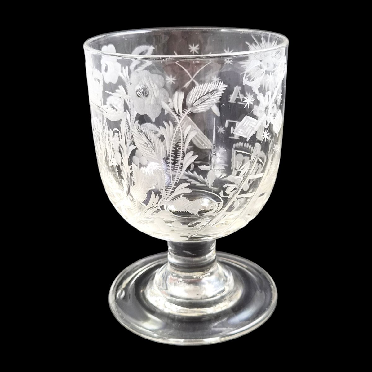 Rummer anglais gravé Grand Alfred Order of Old Friends, vers 1820–1830-photo-1