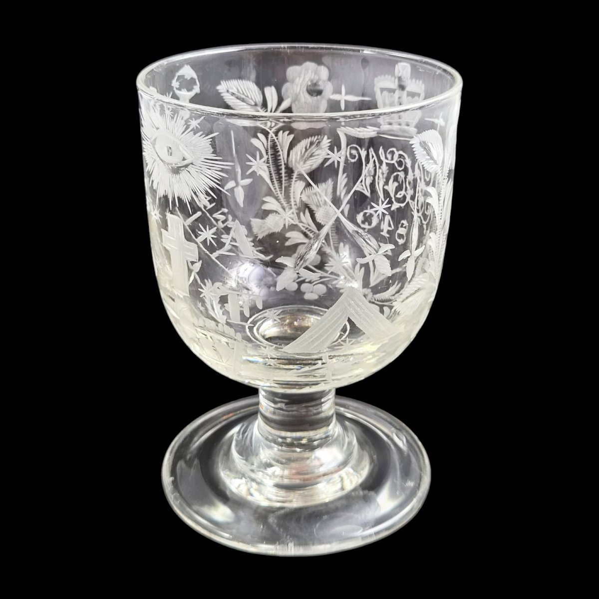 Rummer anglais gravé Grand Alfred Order of Old Friends, vers 1820–1830-photo-4