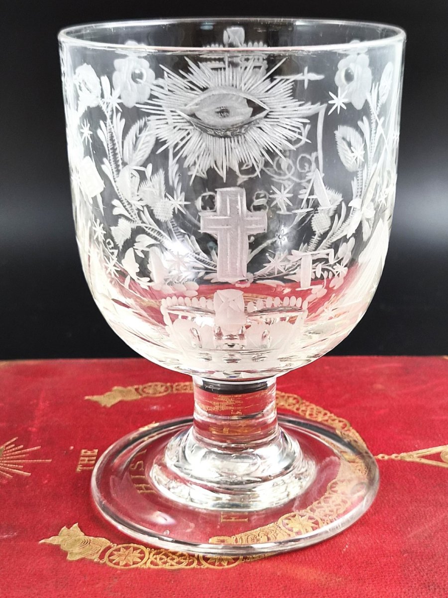 Rummer anglais gravé Grand Alfred Order of Old Friends, vers 1820–1830-photo-8