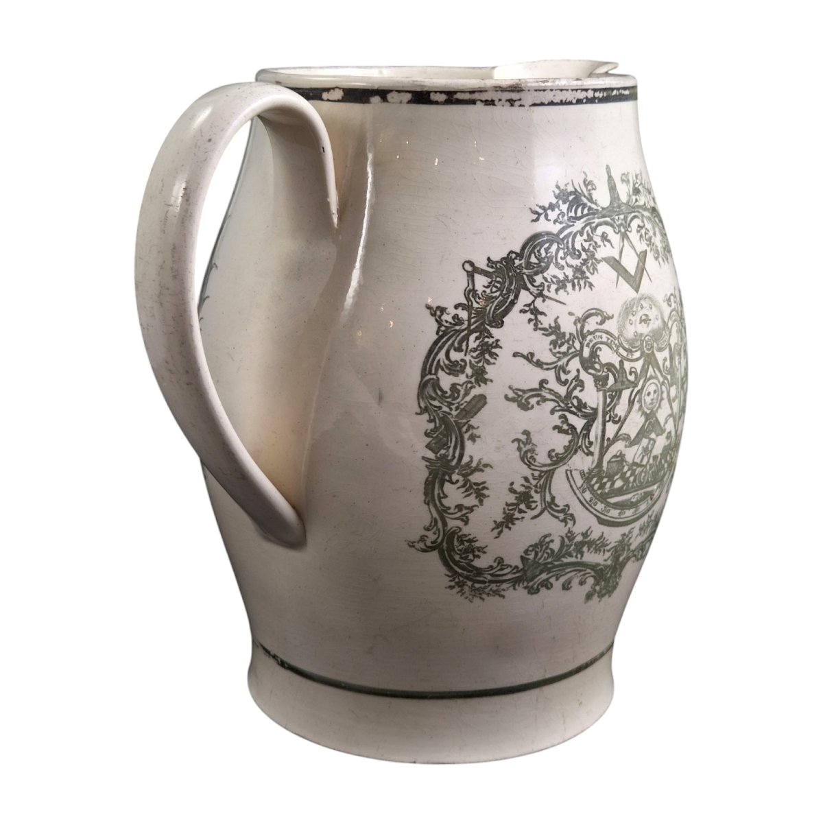Staffordshire Creamware Masonic Pitcher, Ca. 1800–1810-photo-2