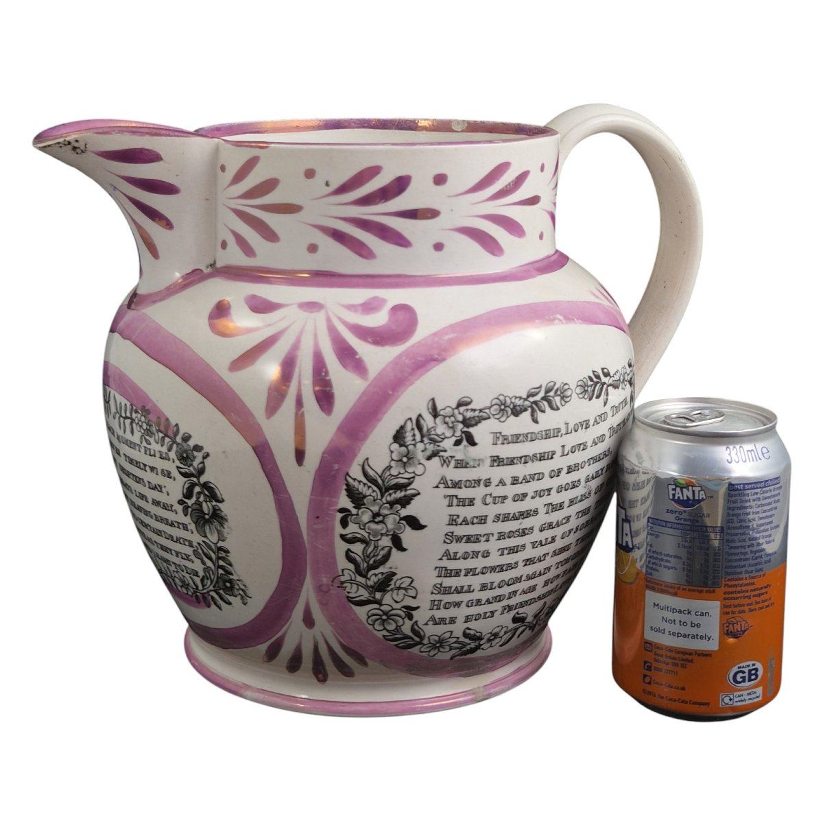 Sunderland Masonic Pitcher In Pearlware With A Pink Lustre, Circa 1850-photo-8