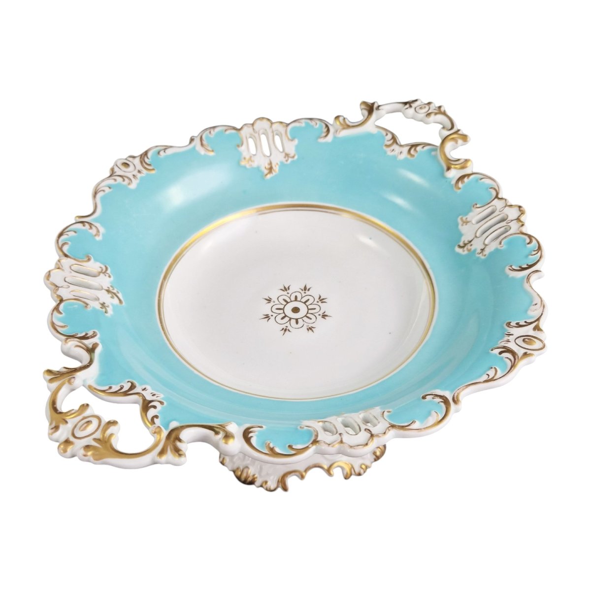 Coalport, coupe sur pied en porcelaine turquoise, vers 1840–1850-photo-3
