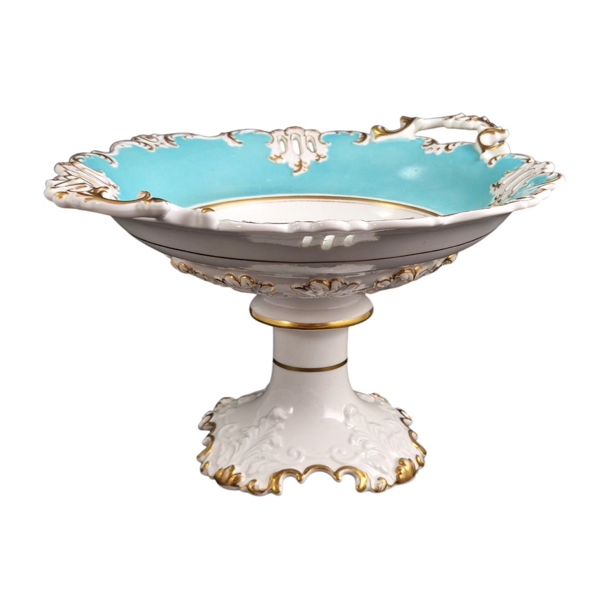 Coalport, coupe sur pied en porcelaine turquoise, vers 1840–1850-photo-2