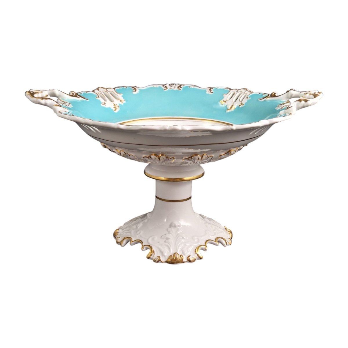 Coalport, coupe sur pied en porcelaine turquoise, vers 1840–1850-photo-3