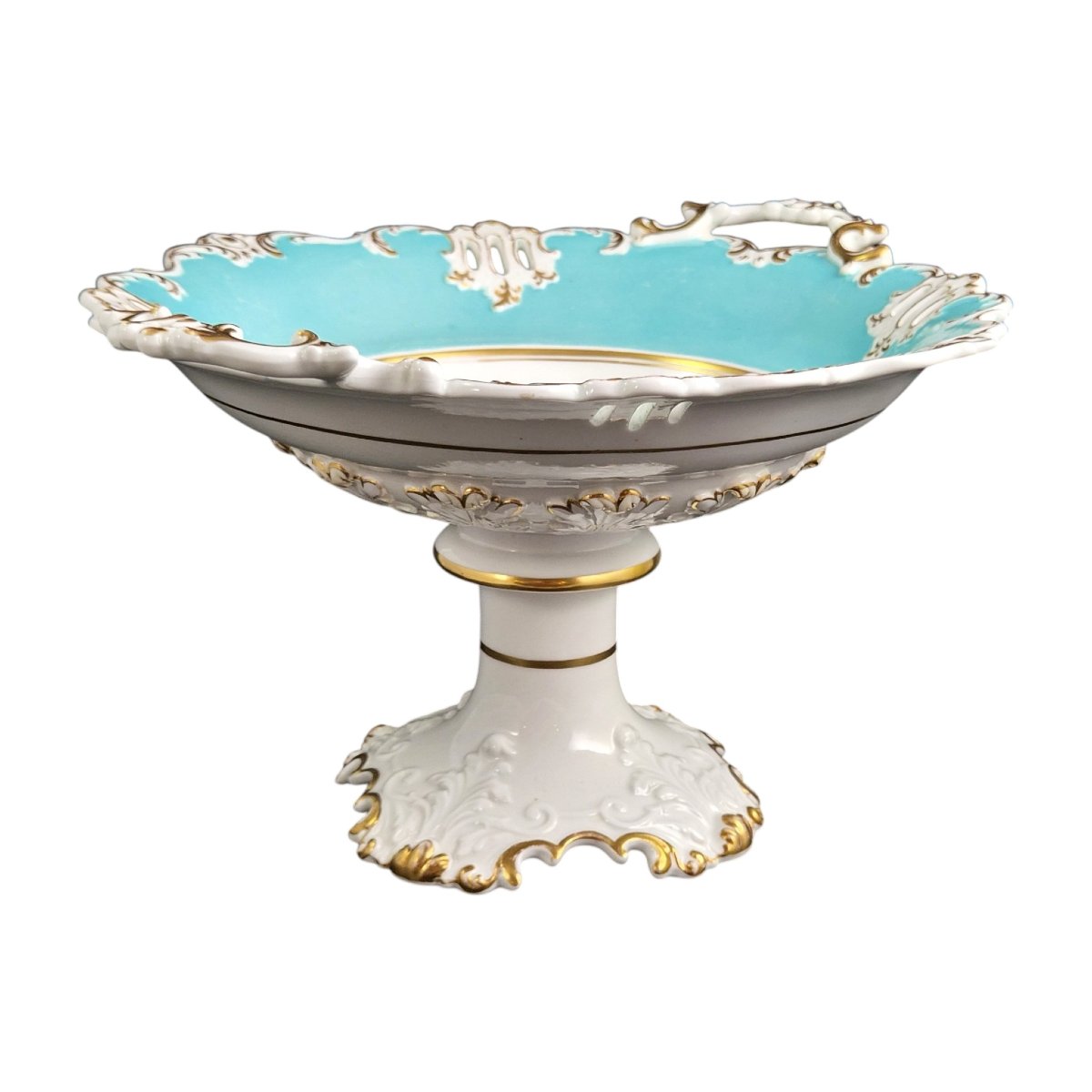 Coalport, coupe sur pied en porcelaine turquoise, vers 1840–1850-photo-4