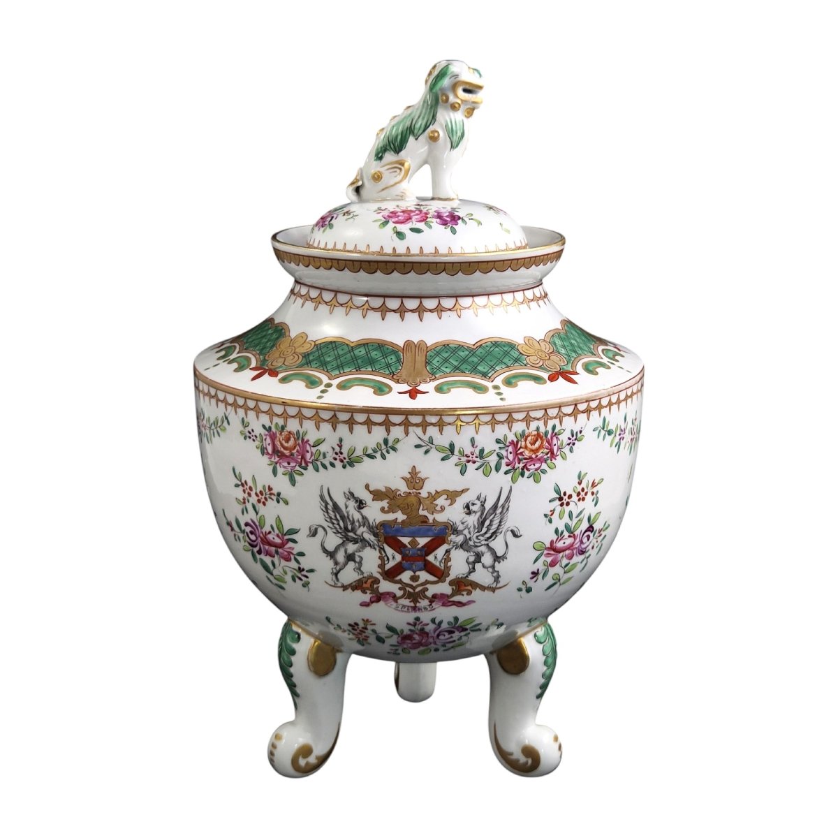 Samson Paris, Porcelain Tripod Vase With Coat Of Arms, 1880–1890-photo-2