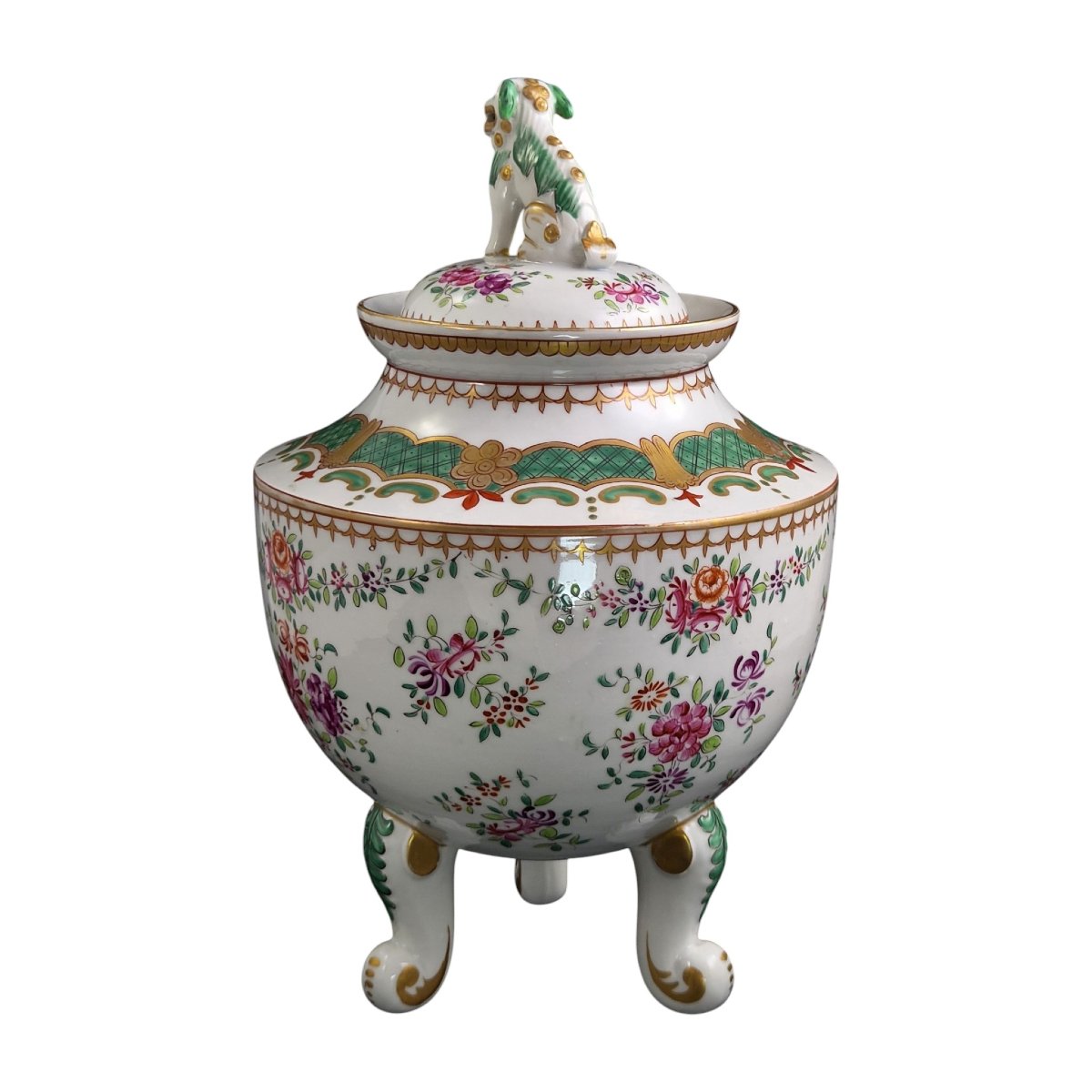 Samson Paris, Porcelain Tripod Vase With Coat Of Arms, 1880–1890-photo-1