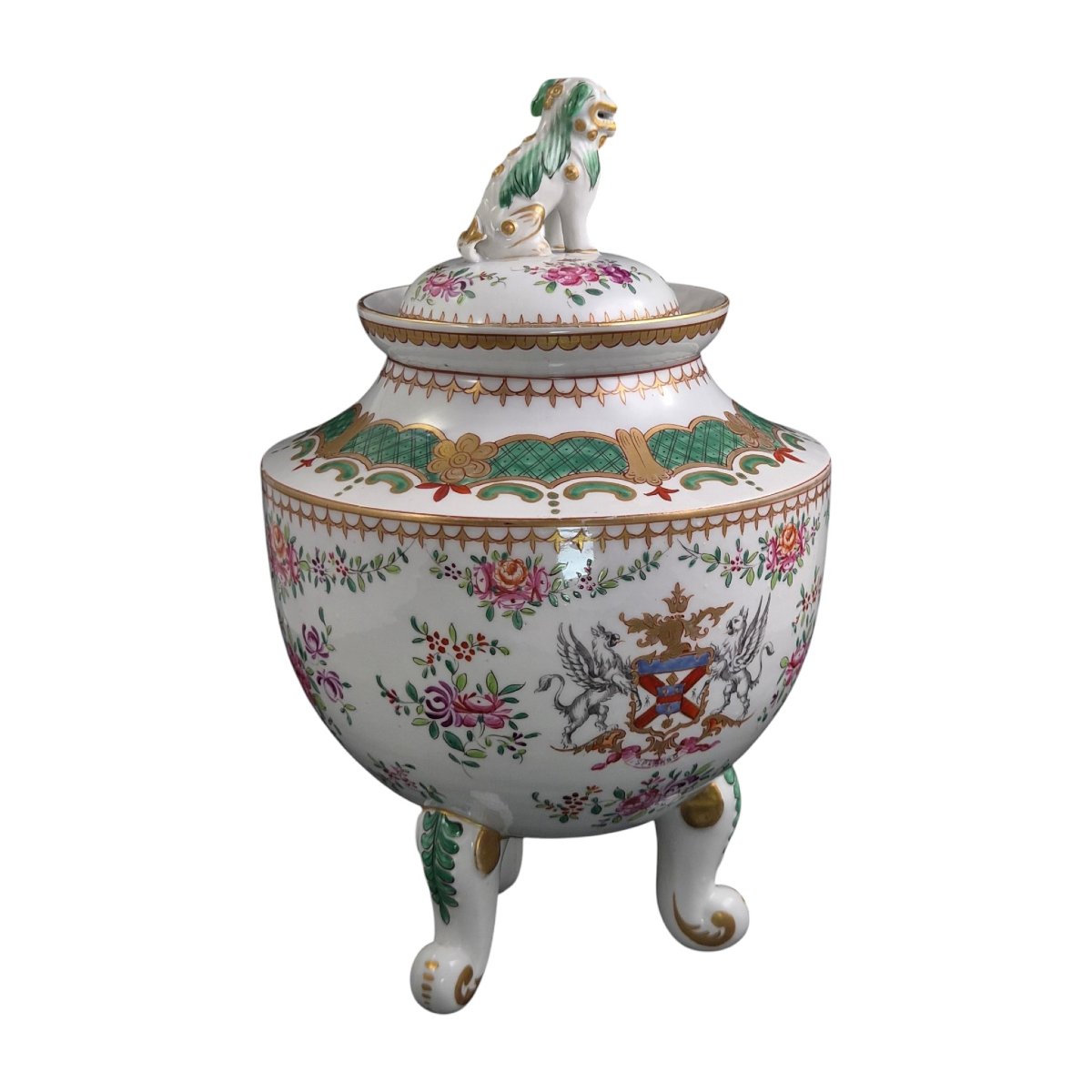Samson Paris, Porcelain Tripod Vase With Coat Of Arms, 1880–1890-photo-2