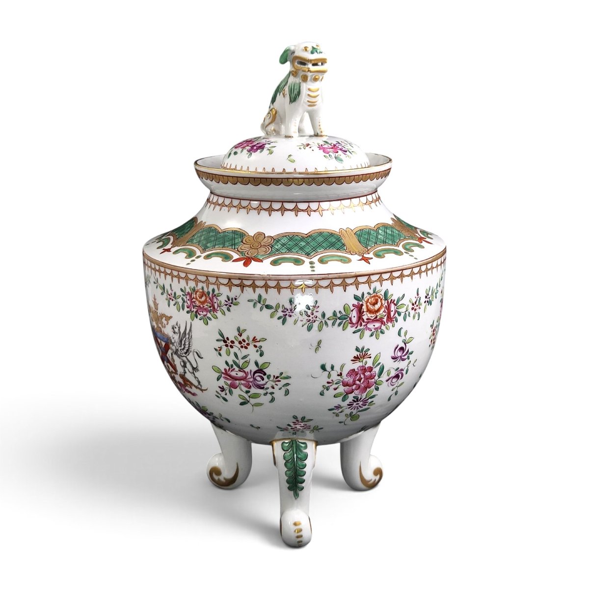 Samson Paris, Porcelain Tripod Vase With Coat Of Arms, 1880–1890