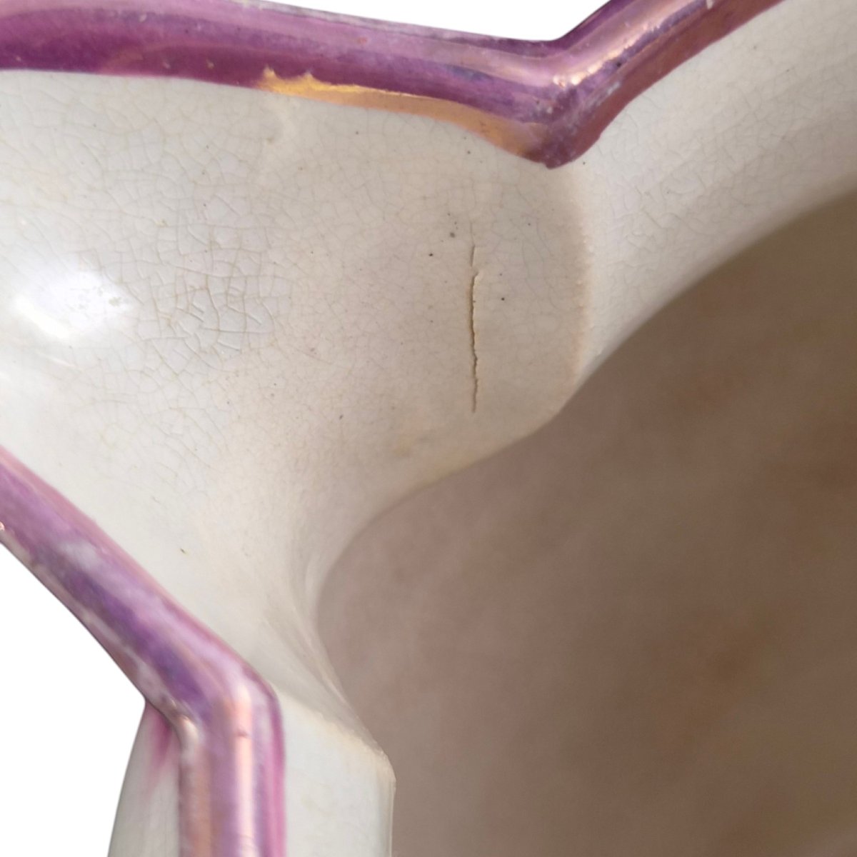 Sunderland Garrison Pottery Masonic Pitcher With Pink Glaze, C. 1855-photo-5
