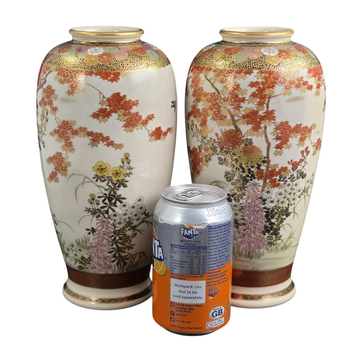 Pair Of Maruni Satsuma Vases, Meiji Period, In Perfect Condition-photo-8