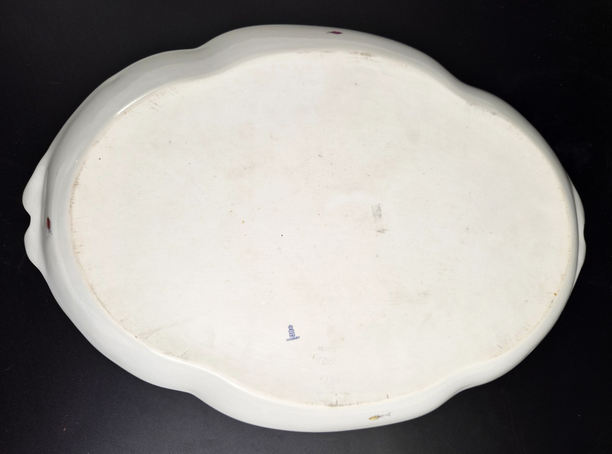 Antique Herend Fruit Bouquet Porcelain Ribbon Tray, C.1915–1930-photo-6