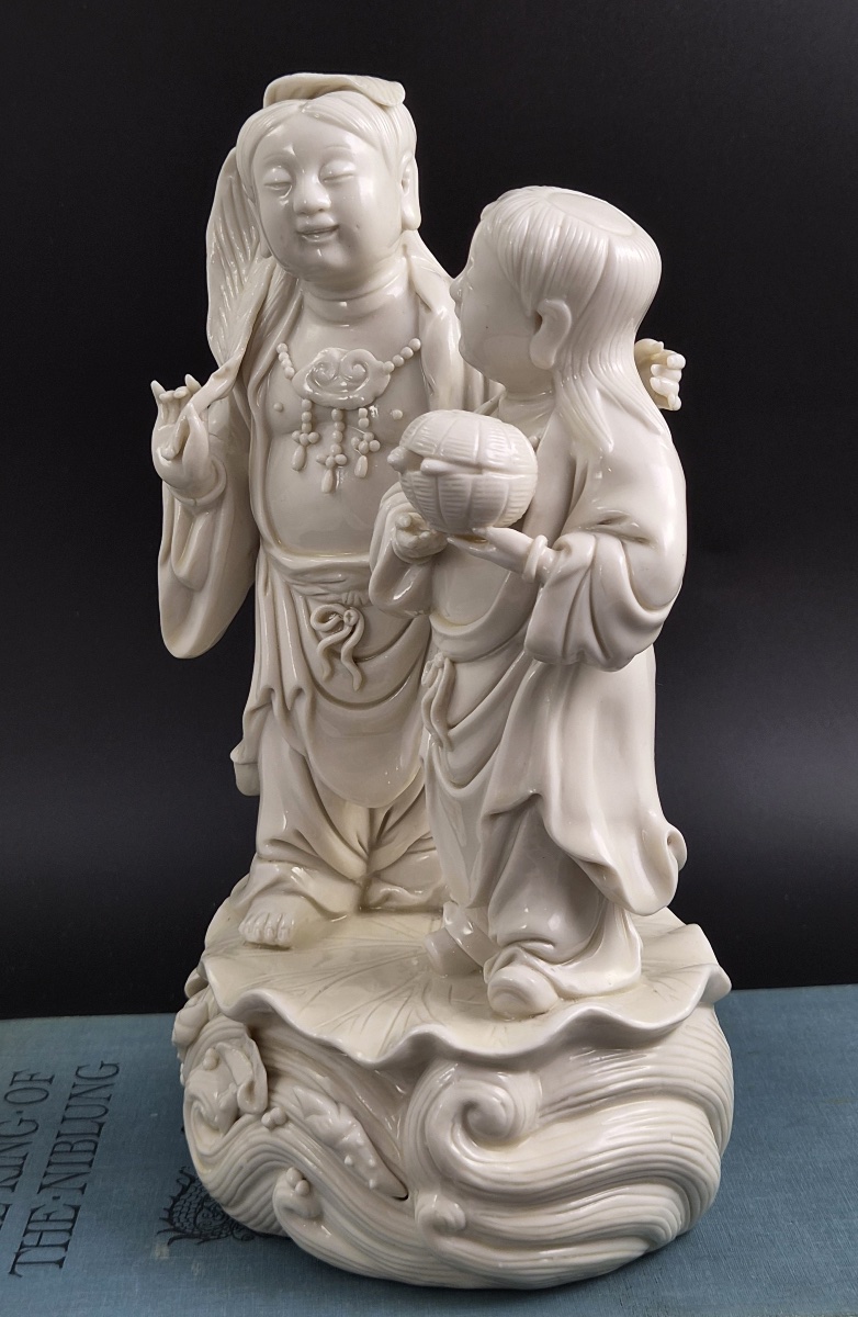 Exceptional Qing Dynasty Dehua Blanc-de-chine Hehe Erxian Figure Group-photo-4