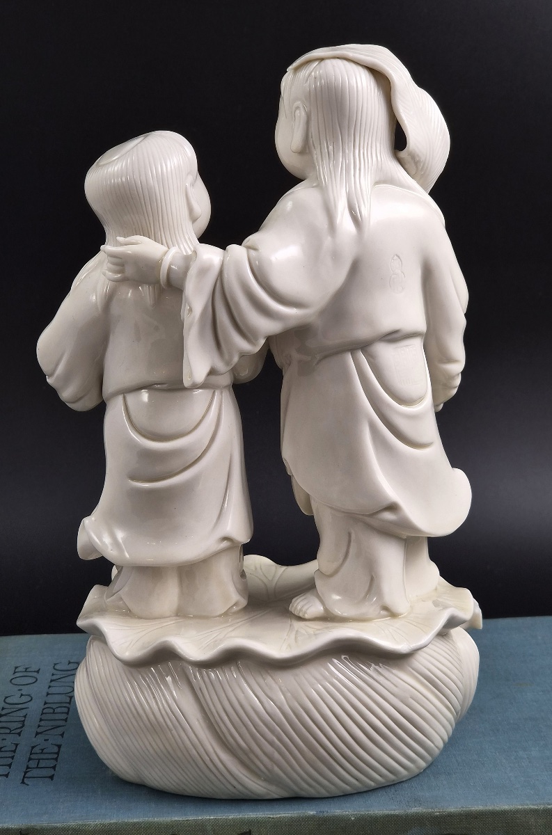 Exceptional Qing Dynasty Dehua Blanc-de-chine Hehe Erxian Figure Group-photo-2