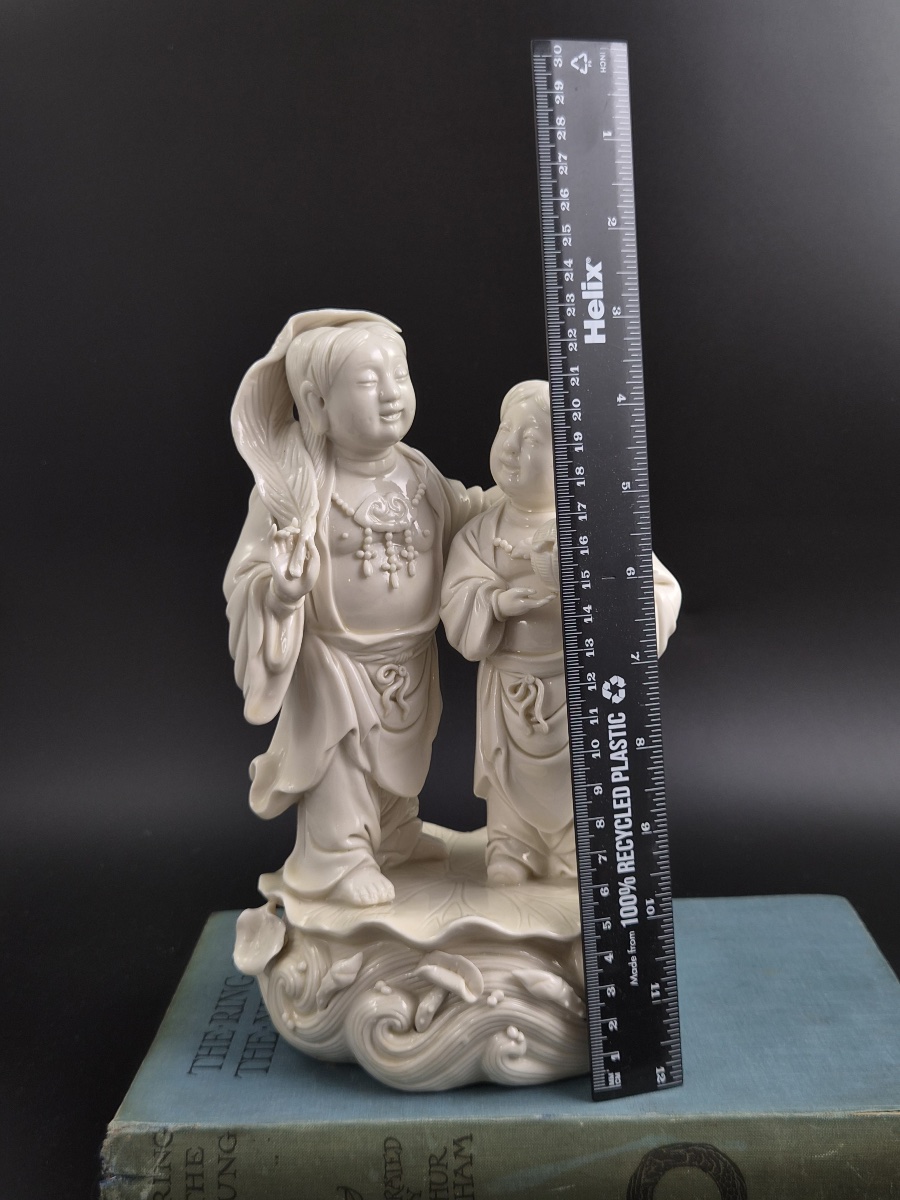 Exceptional Qing Dynasty Dehua Blanc-de-chine Hehe Erxian Figure Group-photo-8