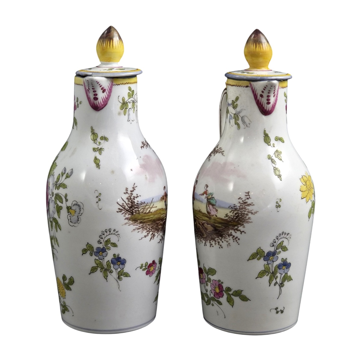 Veuve Perrin Marseille, Paire de Burettes à Huile et Vinaigre Couvertes, vers 1770–1780-photo-2