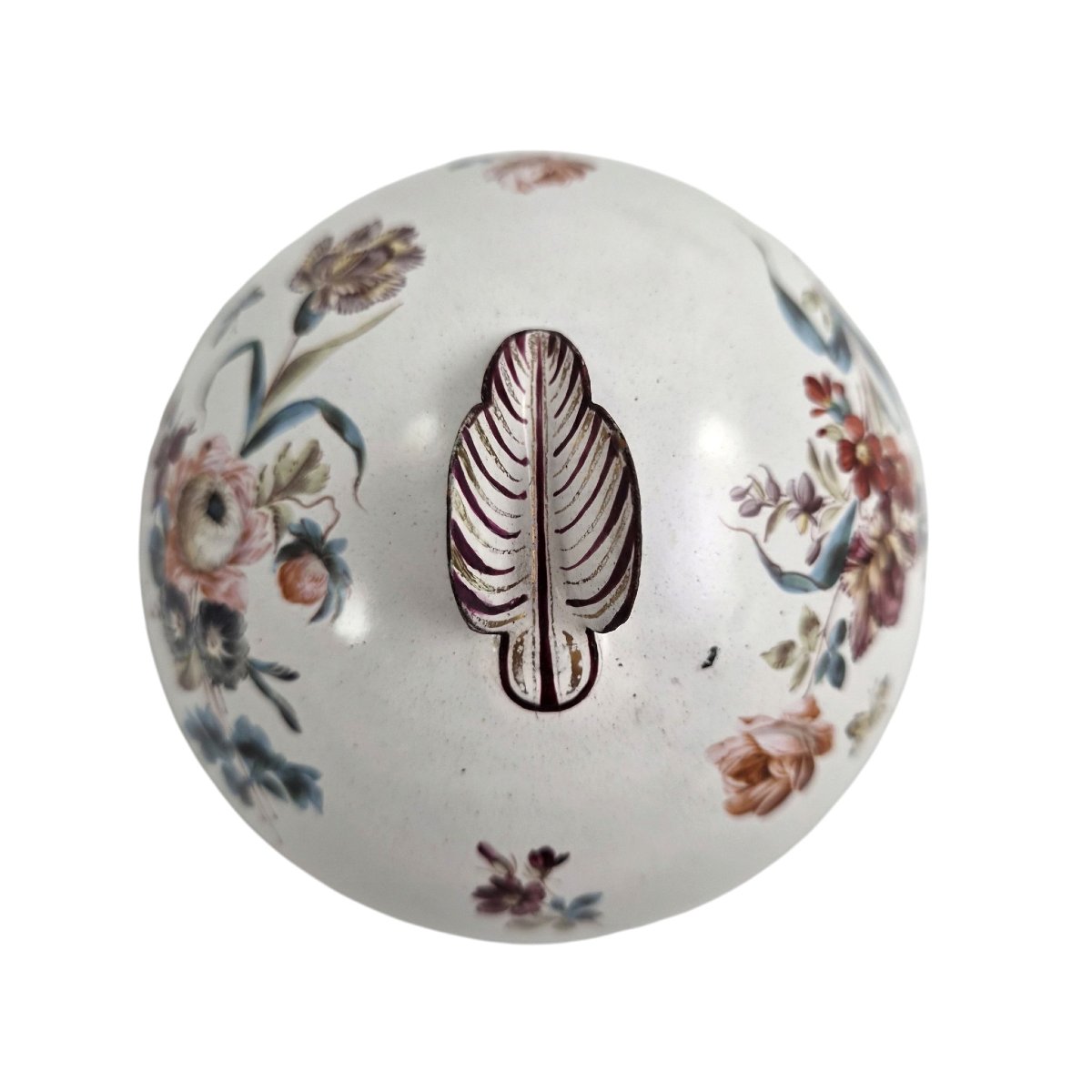 Paire de Vases en Tôle Peinte Ajourée Fond Blanc, Époque Empire-photo-7