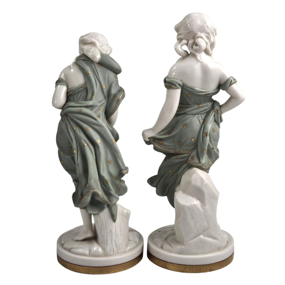 Royal Worcester, « Wind Maidens », Paire en Parian par James Hadley, vers 1870-photo-3