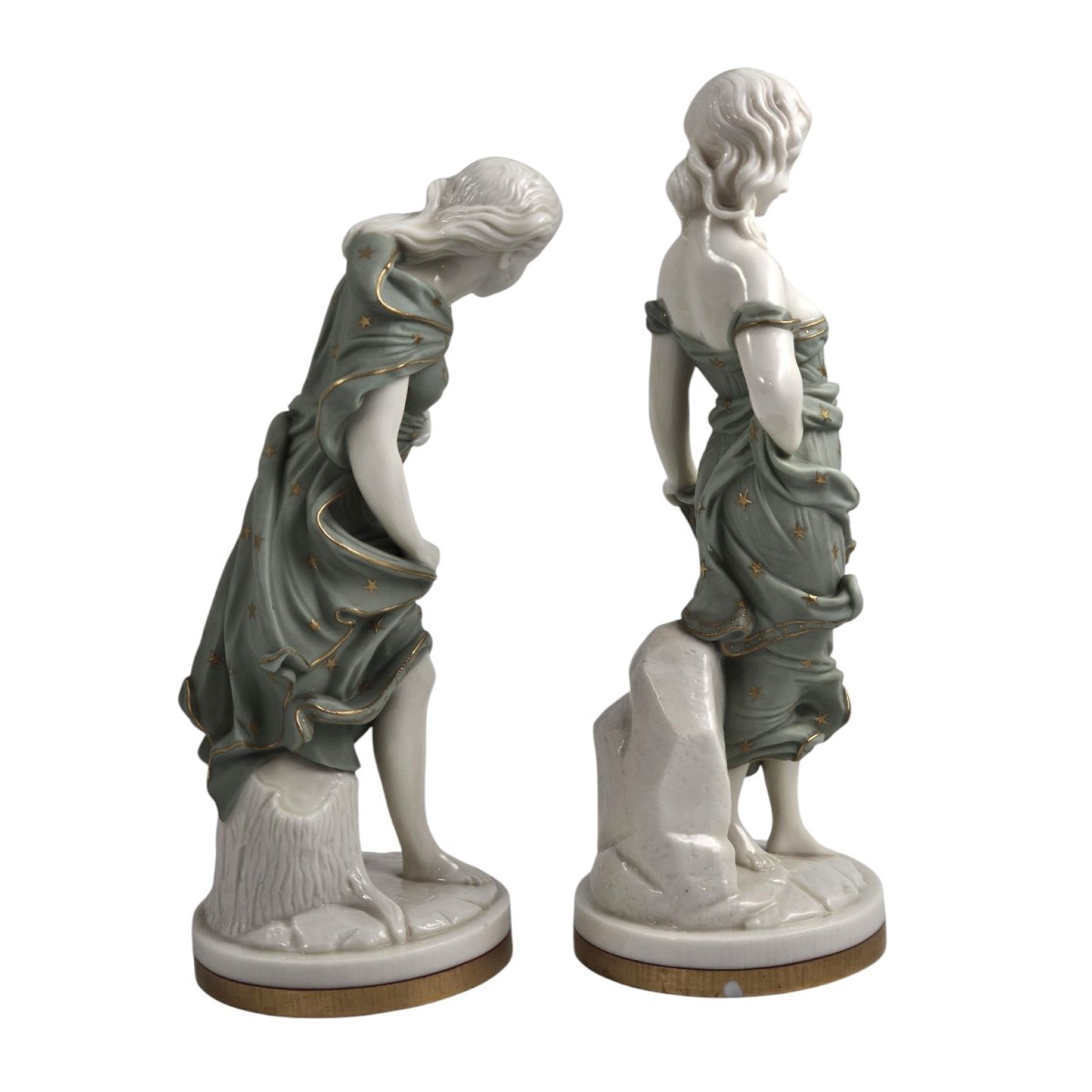 Royal Worcester, « Wind Maidens », Paire en Parian par James Hadley, vers 1870-photo-4