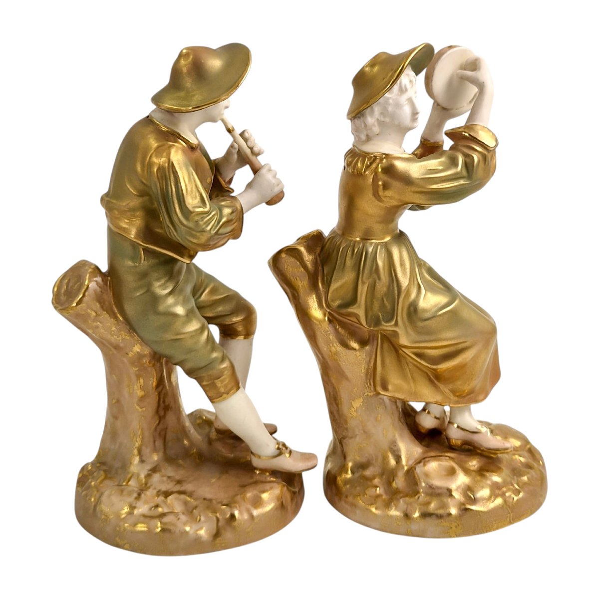 Royal Worcester "strephon And Phyllis" Musician Pair, 1944–1948-photo-4